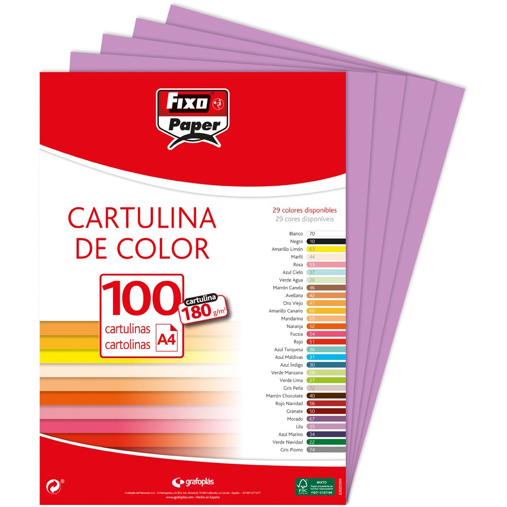 Fixo 11110435 – Pack of 100 Card, A4, Purple