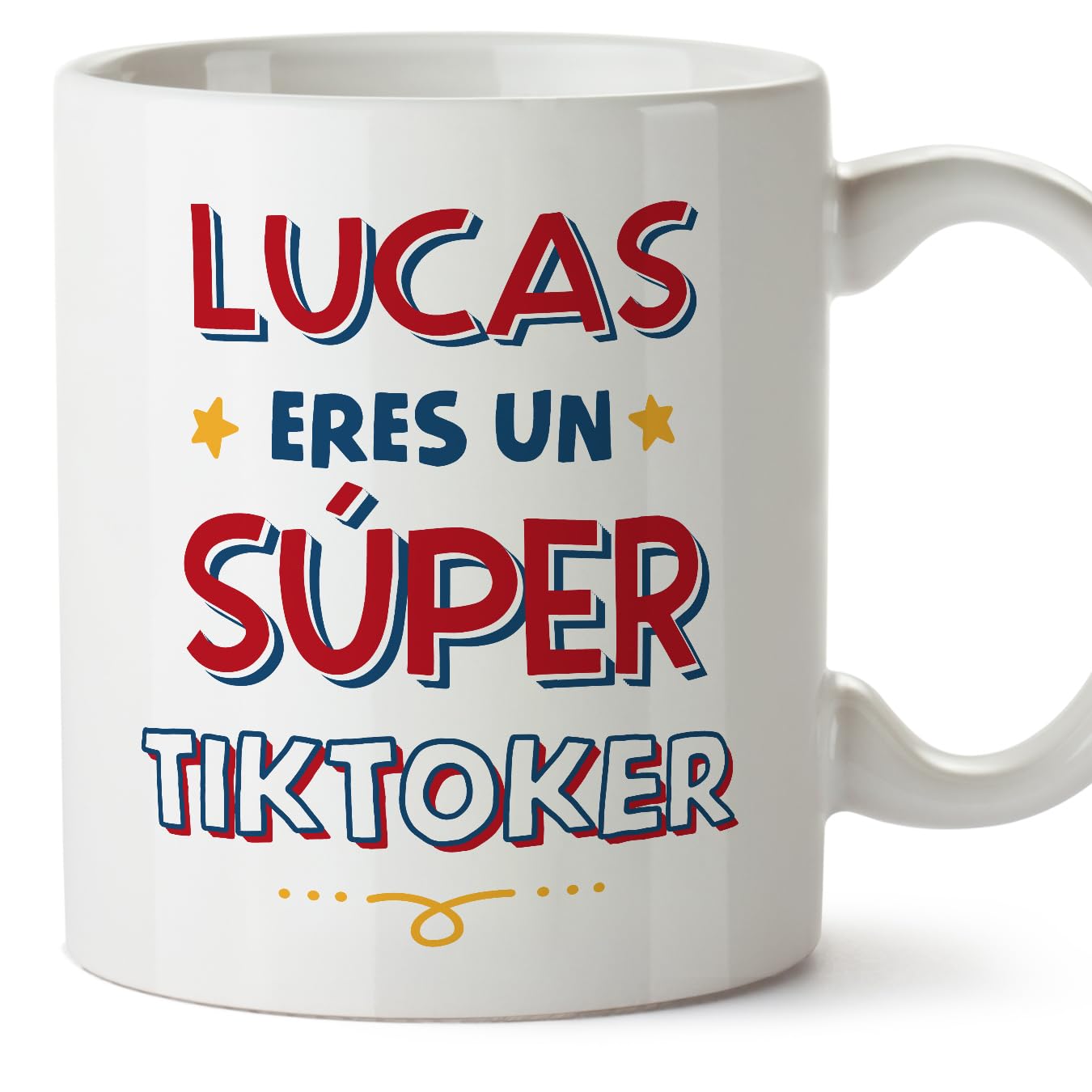 MUGFFINS Personalised Mug for TIKTOKER Man - in Spanish - Eres Súper - Funny Custom Gift for Colleagues - Ceramic 11oz Mug