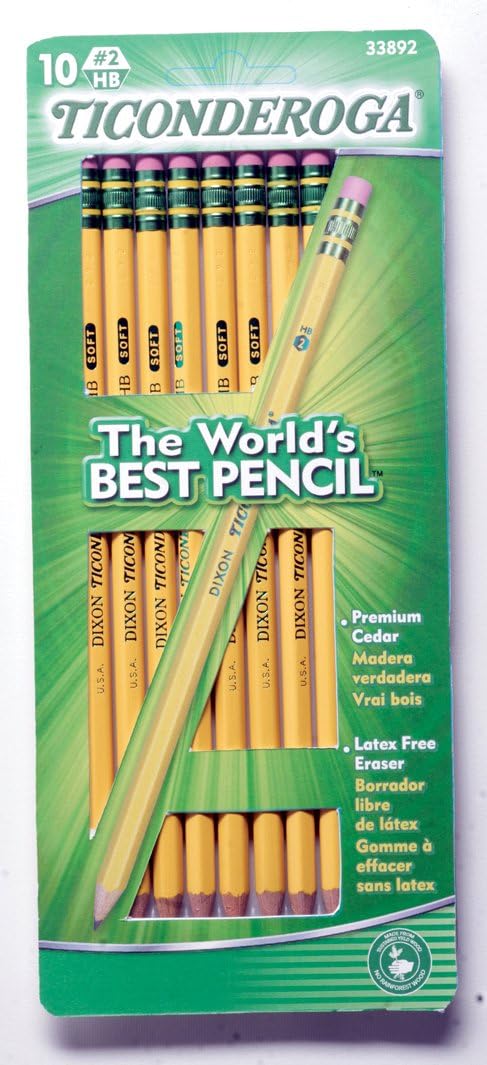 Ticonderoga 33892 Yellow No. 2 Pencils 10 Count