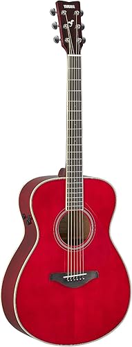 Miniatura 3 de Yamaha TransAcoustic Cutway Models - Guitarra acústica de 6 cuerdas, derecha, rojo rubí (FSC-TA RR)