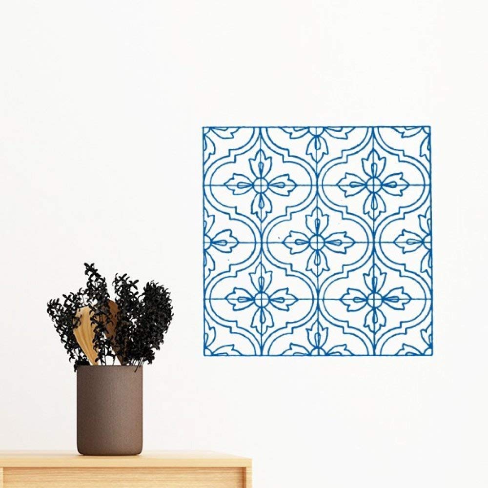 Décoration murale motif Talavera bleu en vinyle haut de gamme amovible 100cm