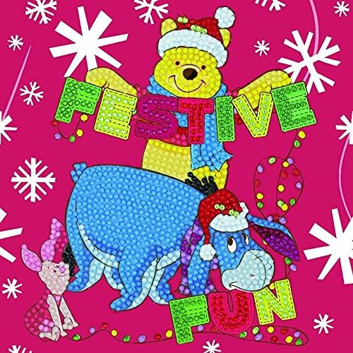 CRYSTAL ART CCK-DNY808: Festive Winnie The Pooh, 18x18cm Card