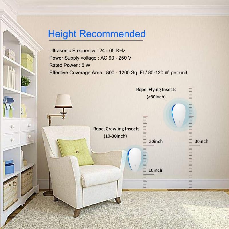 Mice Repellent Indoor, Rodent Roach Spider Insect Repellent, Pest Control Plug in, Insect Repellent for Bugs Insects Roaches Mice Spiders Rodents Mosquitoes - Image 4