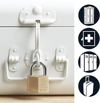 Master Lock 140DLF Solid Brass Padlock with Key, 1 Pack
