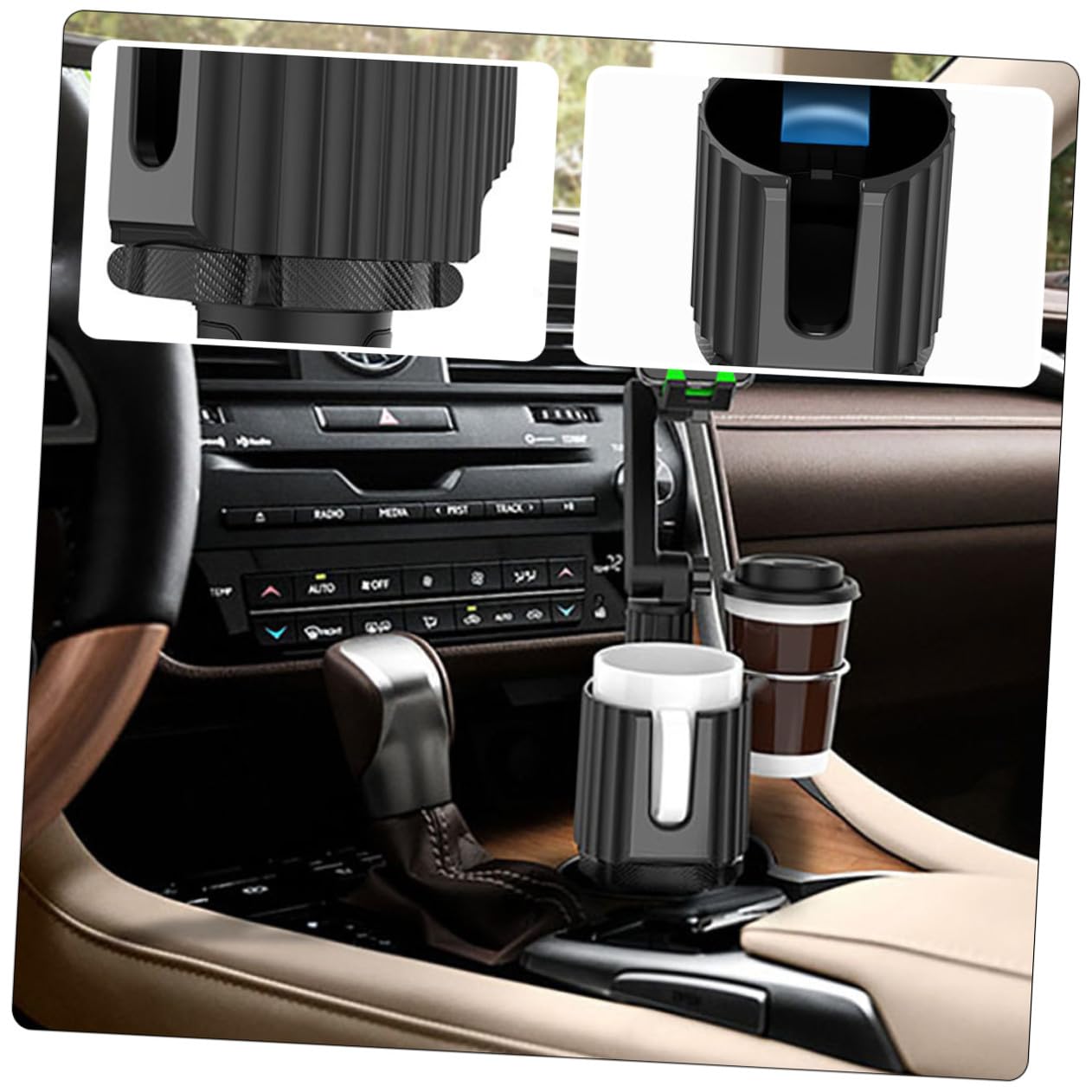TOPBATHY Soporte para Teléfono con Diseño Material Abs y Metal y Portavasos para Coche Adecuado para Conducción y Carrito de Golf