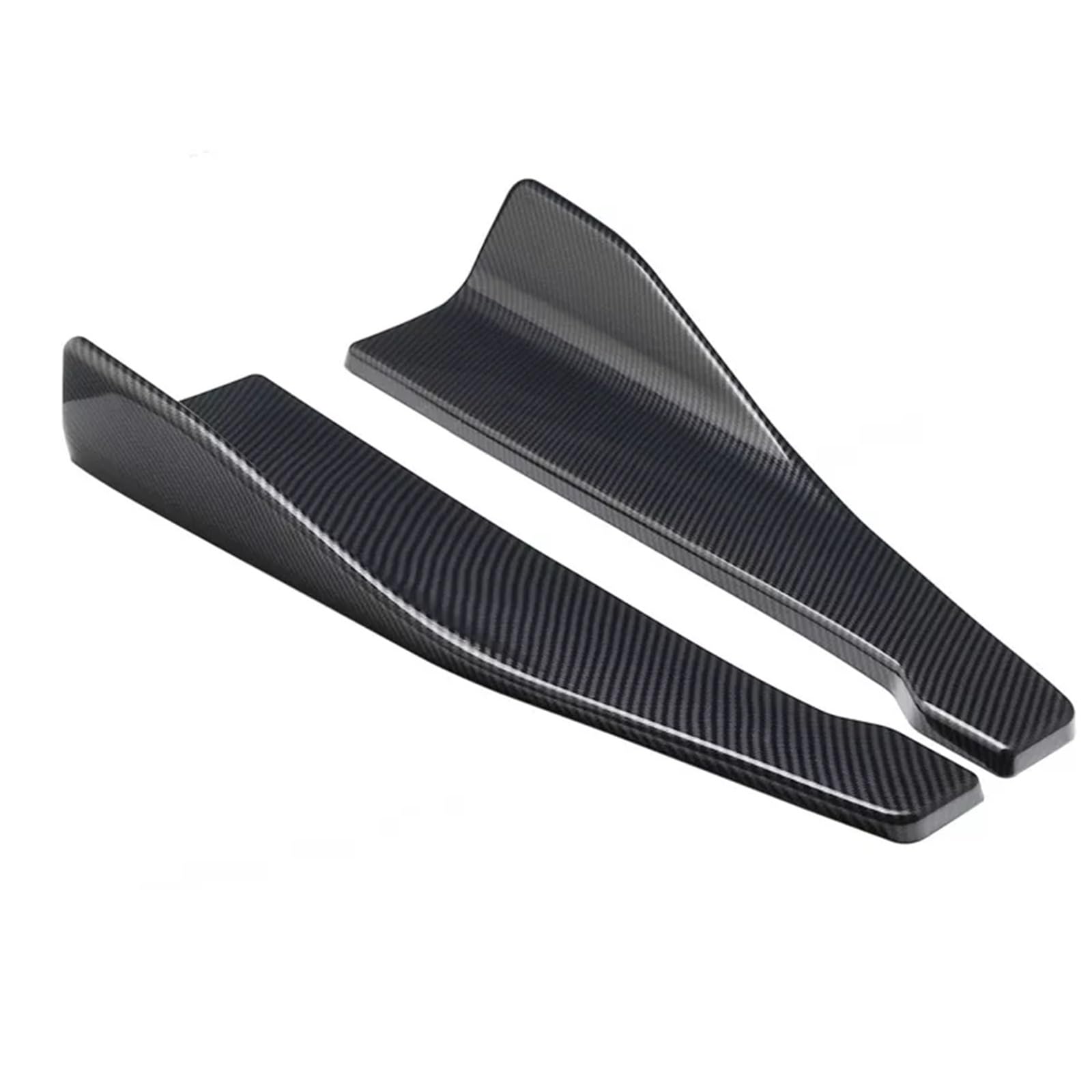 Auto Trittbretter Splitter Universal Auto Vorne Hinten Stoßstange Streifen Lip Spoiler Diffusor Splitter Kratzschutz 48CM Länge(Carbon Look)
