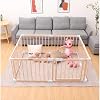Baby Playpen Made of Solid Pine Wood - Baby Gate Playpen with Door - Click
