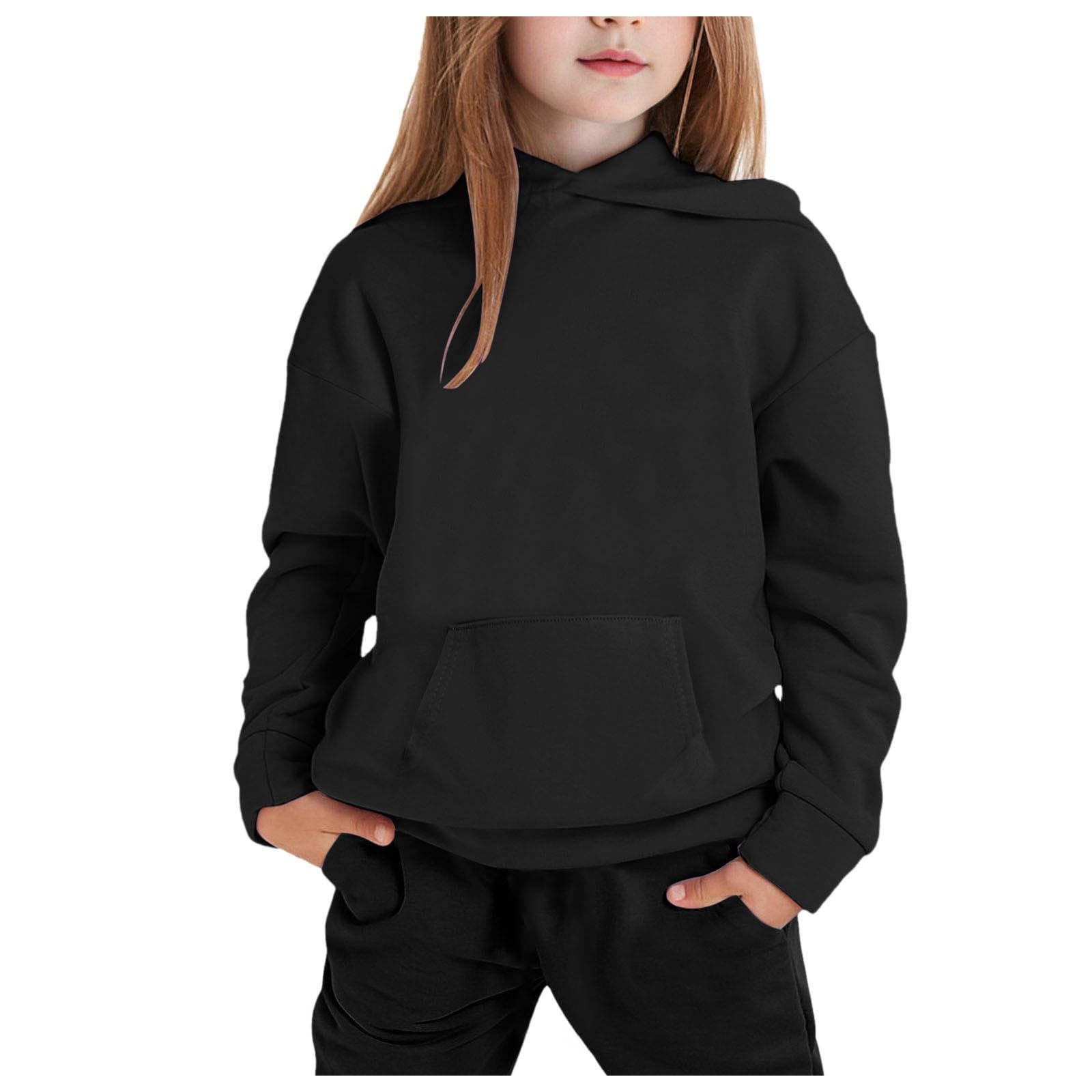 Niños Niños Niños Niñas Manga Larga Sólido Cálido Sudadera Sudadera Tops Pantalones Niños Trajes Chándal