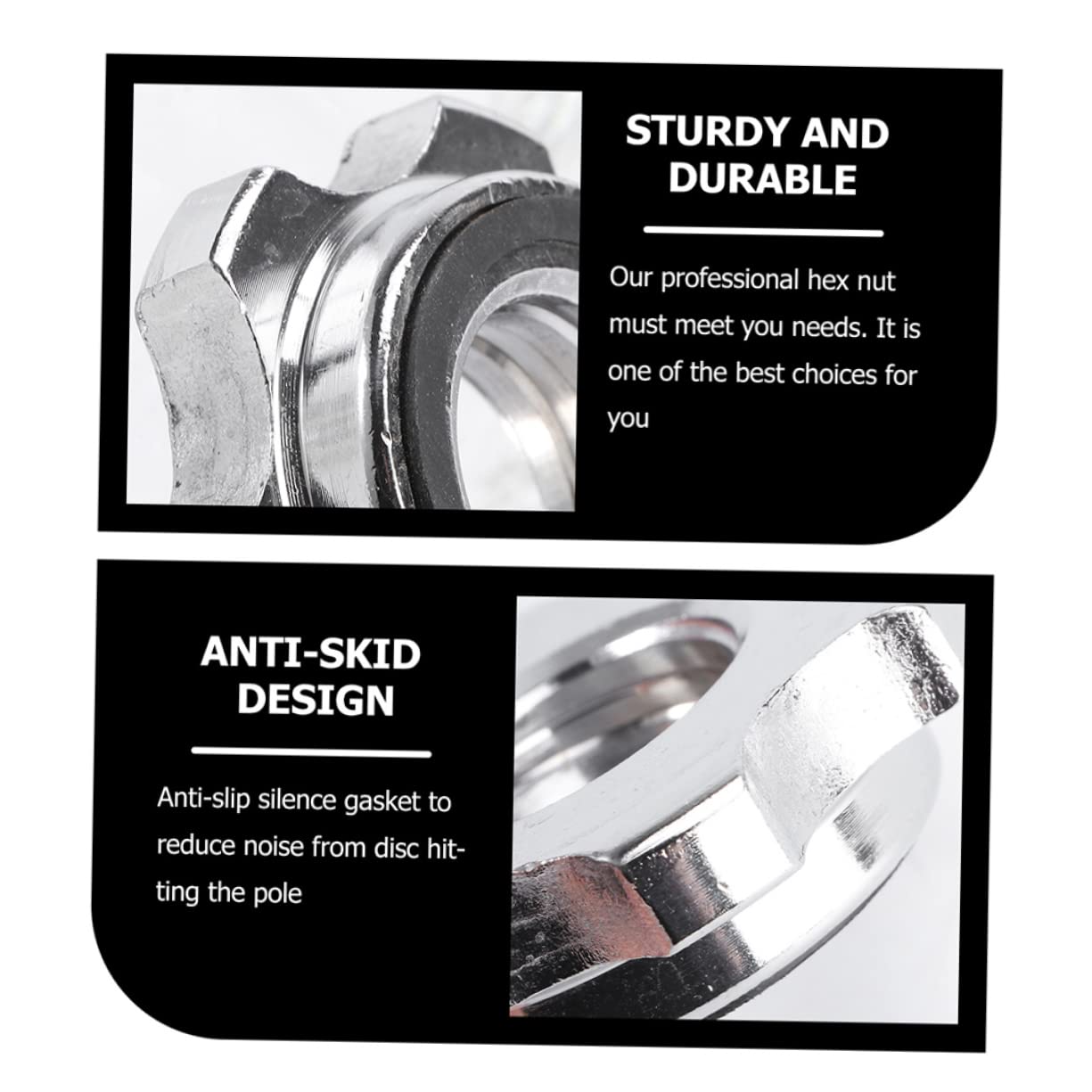 FOYTOKI Grip Security Nut Anti- Collar Screw Nut for Barbell Dumbbell Collar 4pcs Set