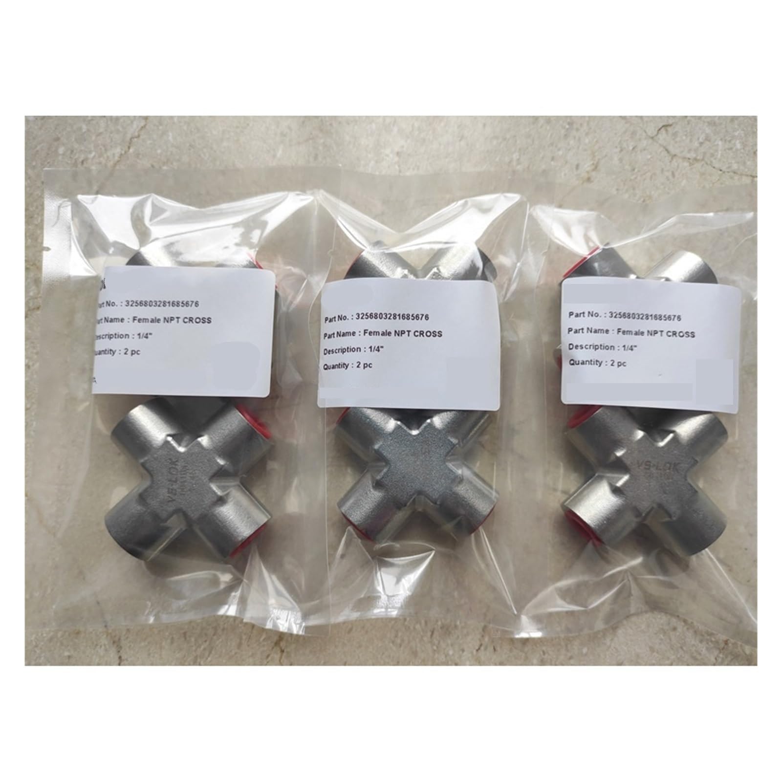 Conector hembra SS316 de 4 vías, NPT, BSP, BSPT, 3000 psig, 20 MPa, acero inoxidable, 1 unidad(Female Bspt Cross,1/4")
