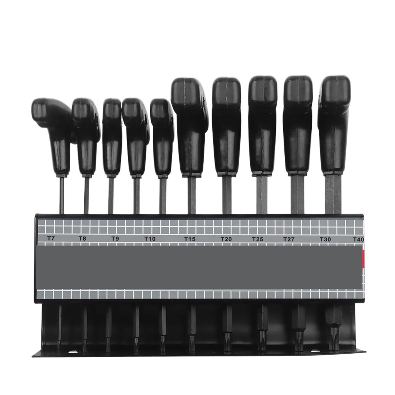 Genérico Compatible con herramienta de llave hexagonal mango métrico o en pulgadas 10 piezas soporte almacenamiento conveniente(10 pcs Torx-end)