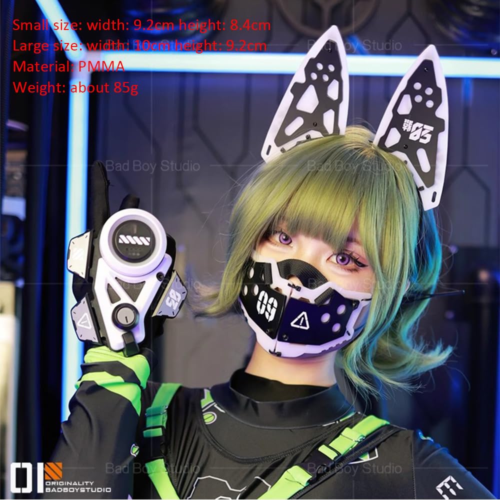 Masque Cyberpunk, Masque Fonctionnel, Cosplay, Halloween, Fête, Festival De Musique, Accessoires,Small