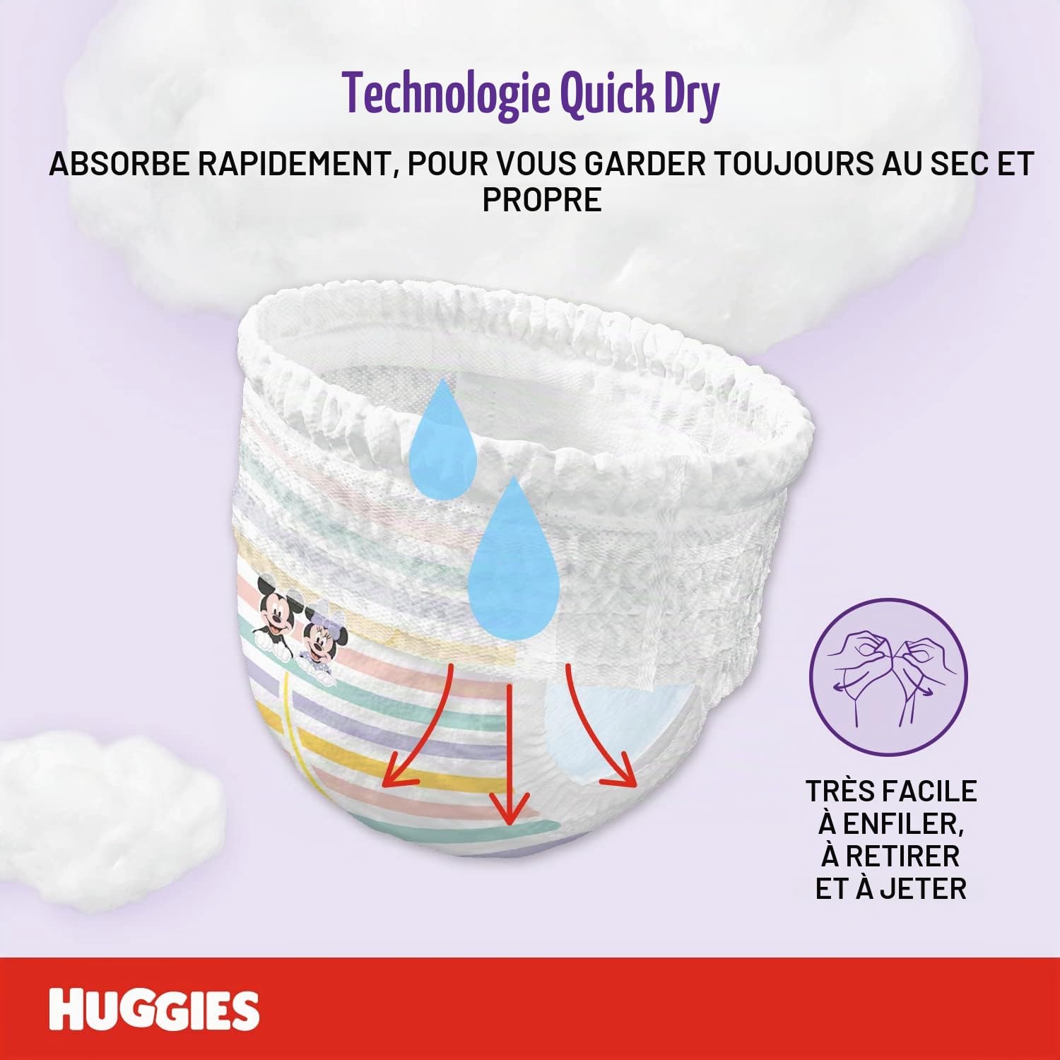 Huggies Ultra Comfort, Couches Taille 4 (9-14 Kg), Culotte respirante, Lot de 72