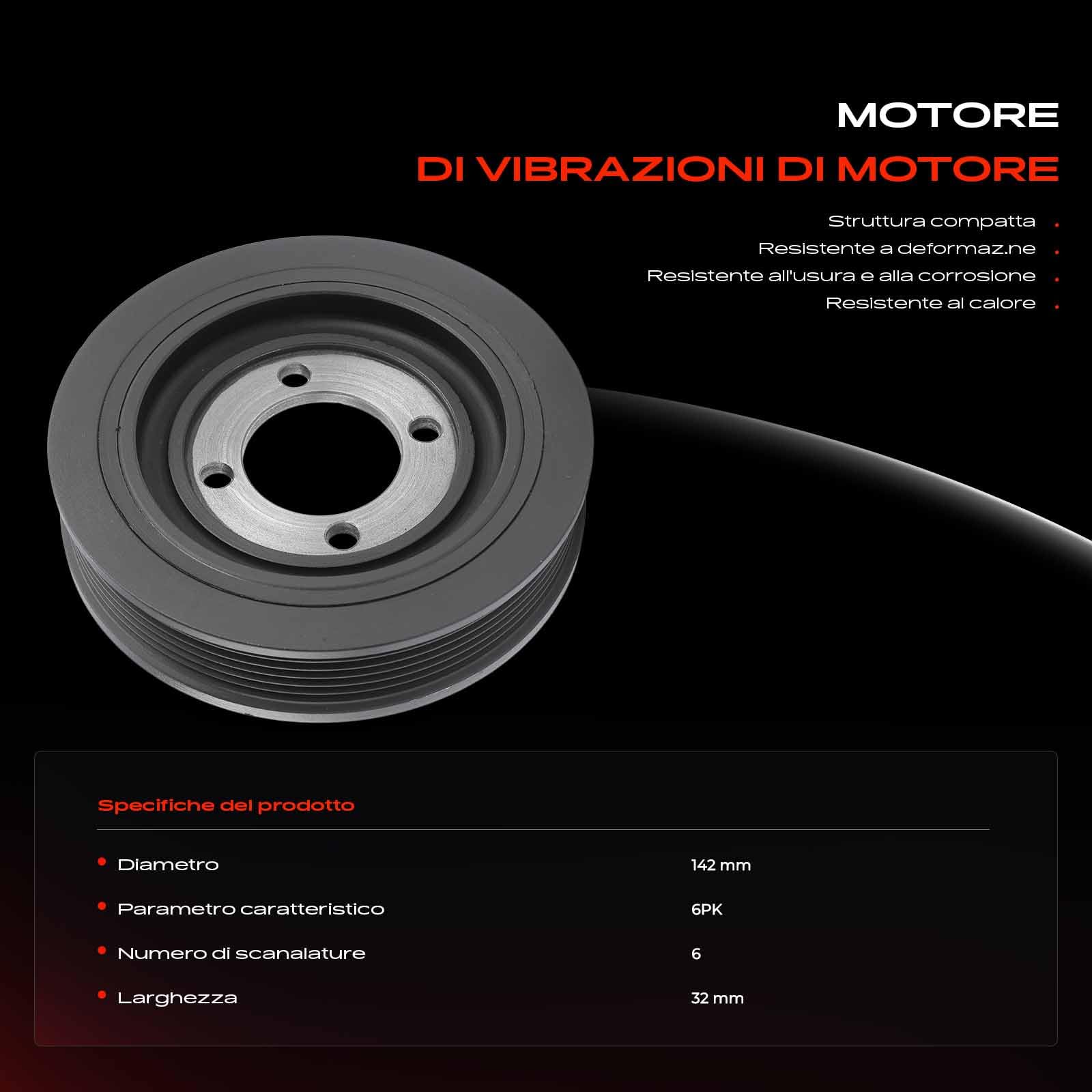 Frankberg Puleggia albero motore 96419497 | Compatibile con: Leganza KLAV, Nubira Wagon J100, Lacetti Hatchback KLAN, Evanda, Berlina Nubira, Rezzo MPV U100