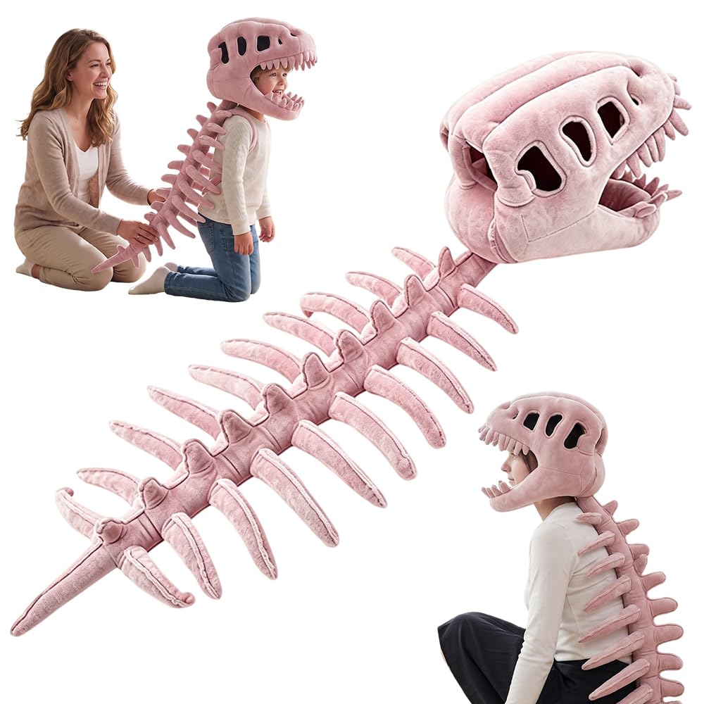 Mineup Realistic Dinosaur Skeleton Costume, 3D Spinosaurus Bone Plush Outfi with Spine Extension, Fun Wearable Soft Fossil Outfit for Kid Adult Halloween Cosplay Gifts and Themed Parties Outfits — image 1