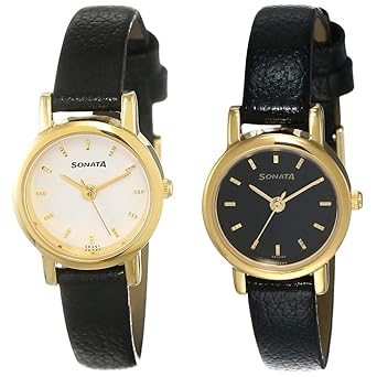 Sonata Analog Women White Dial & Black Dial (NJ8976YL02W + NJ8976YL03W)