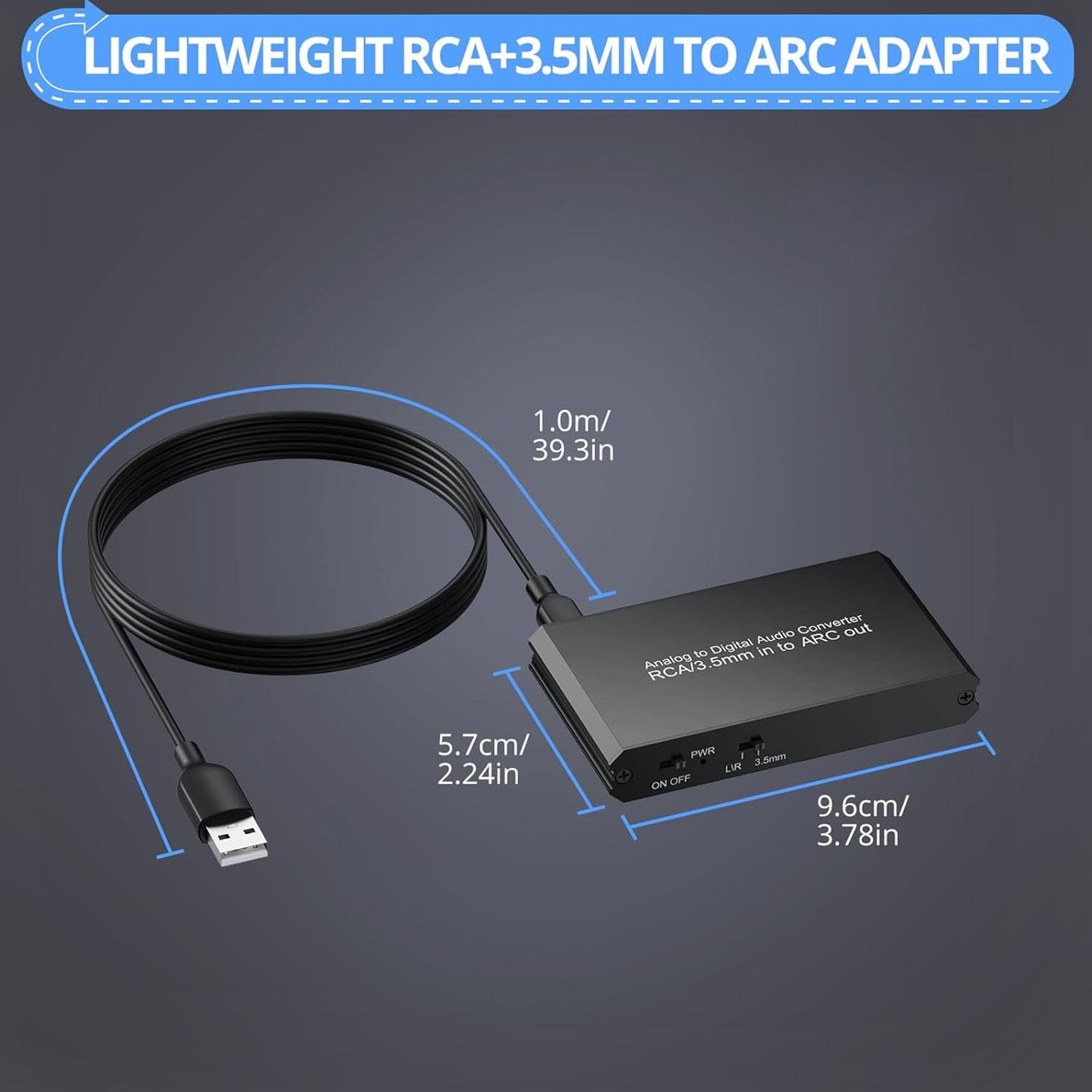 Generic Convertisseur de Son Analogique-numérique, Compact, Durable, Plug and Play pour Cinéma Maison, Alliage D'aluminium, 1 unité
