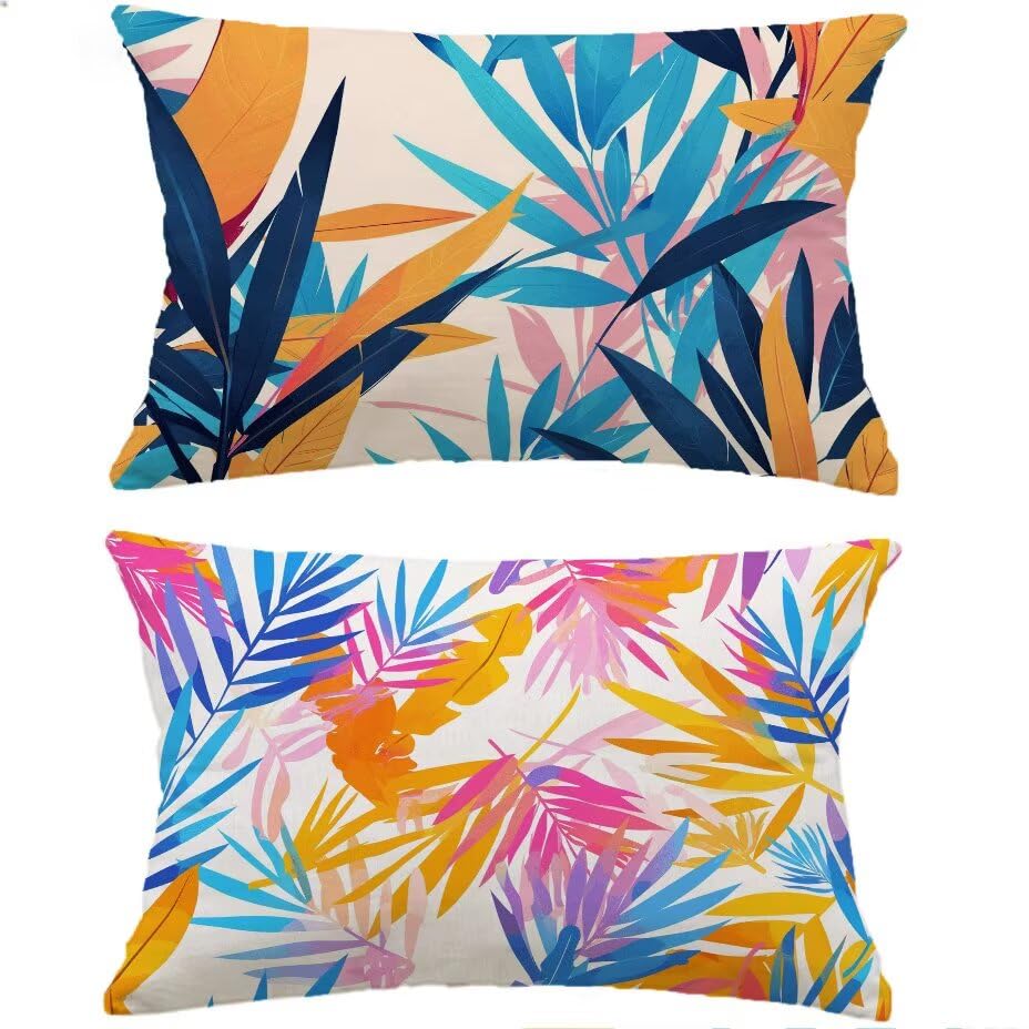 Fundas de Cojines Jardín Impermeables con Hoja Decorativa M-P1099