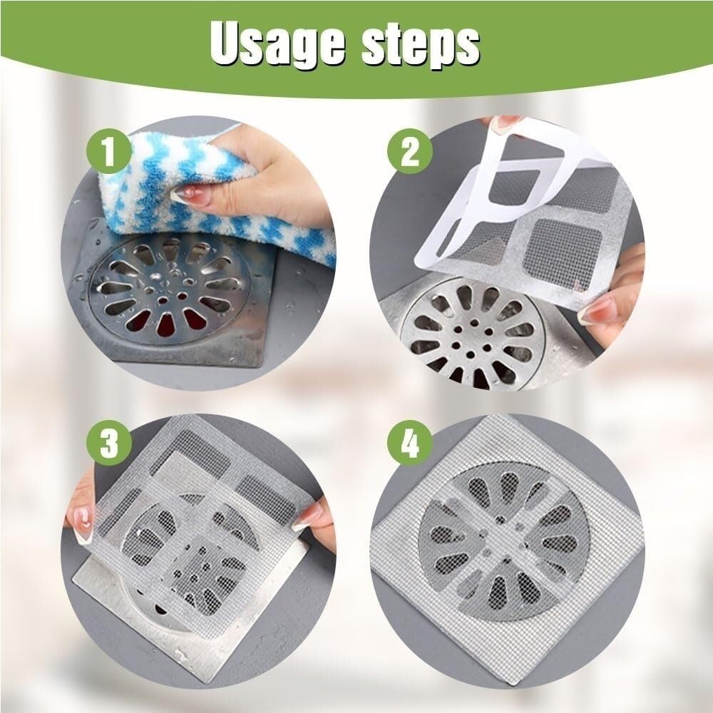 Einweg-Haarfänger for Duschabfluss, Haarfänger, Badezimmer-Abflussschutz, Einweg-Haarabfluss-Aufkleber for Dusche, Küche, Badezimmer, Badewanne (10 Stück)(100pcs)
