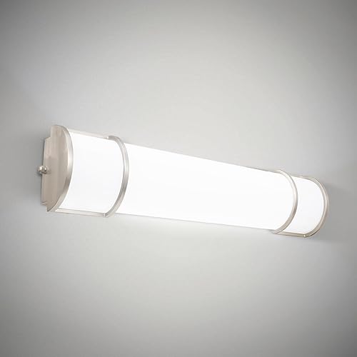 ASD Lámpara LED de montaje empotrado de tocador de 24 pulgadas, barra de iluminación lineal de baño  3CCT, regulable, certificación ETL  25W 2600LM