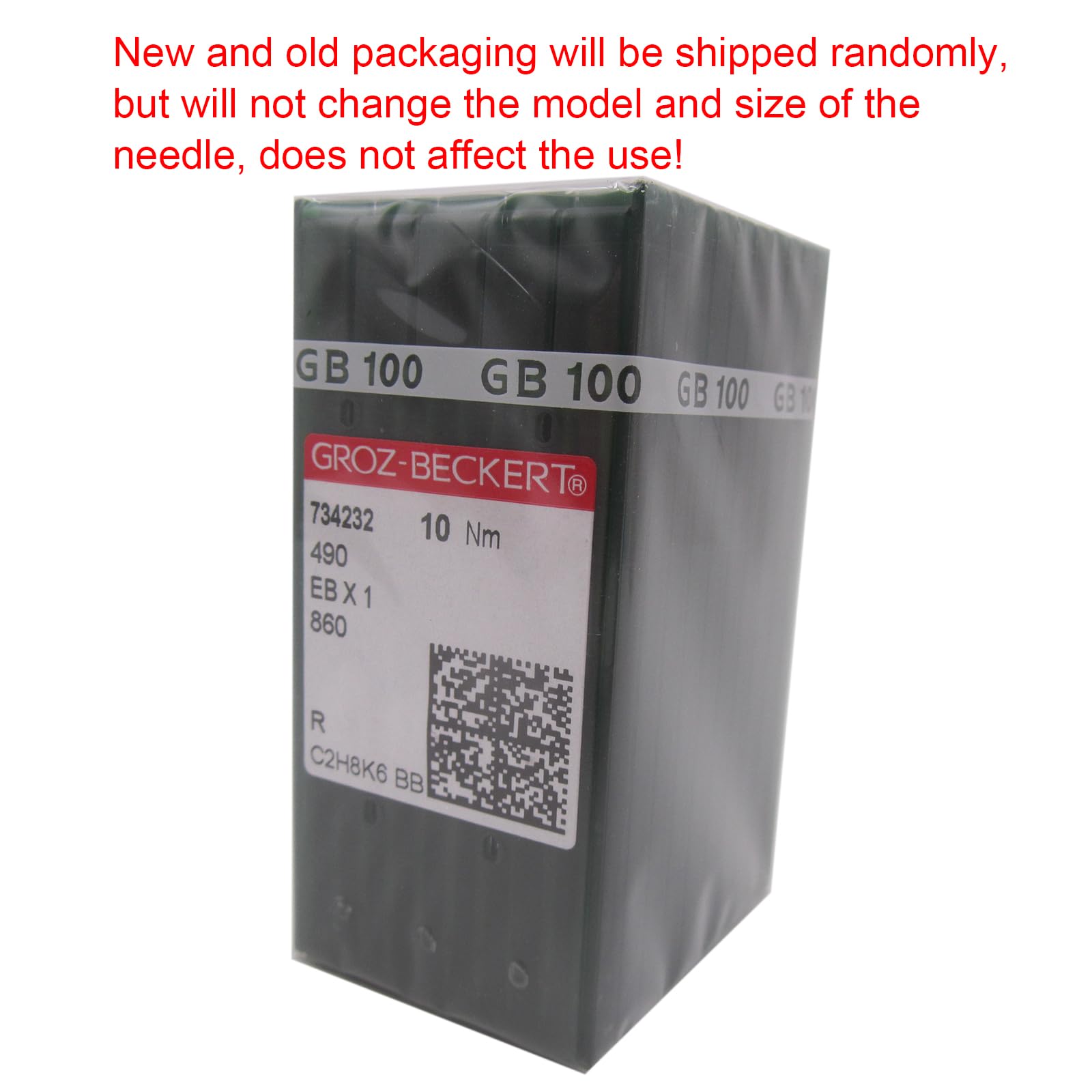 Groz-Beckert 490/860/2331/EBX1 - Aghi a punta R in scatola di plastica trasparente CKPSMS, per macchine per trapuntatura a più aghi (misura ago: 19/120)