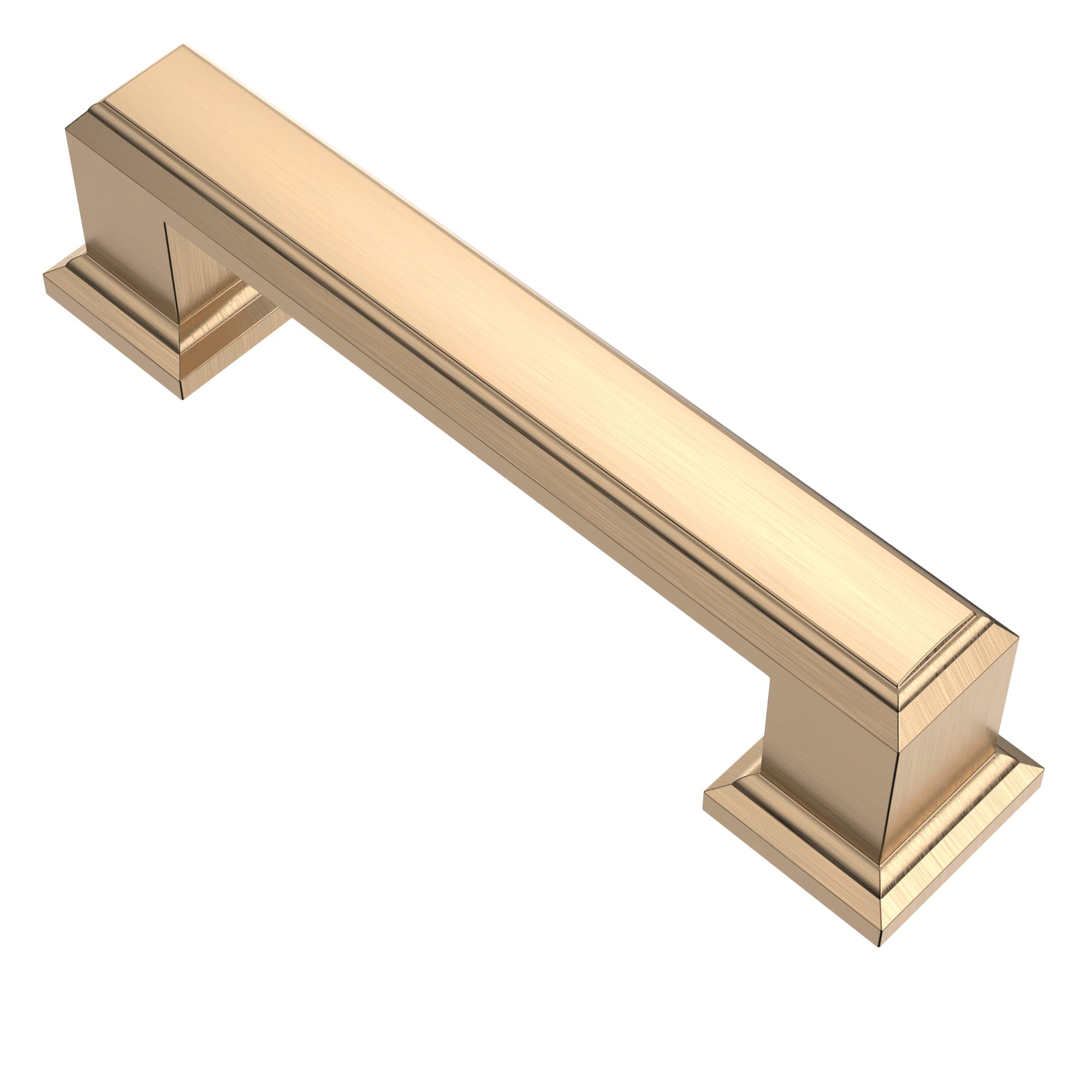 Alzassbg 10 Pack Brushed Brass Cabinet Pulls, 3 Inch(76mm) Hole Centers Gold Cabinet Handles Kitchen Hardware for Cabinets and Drawer AL3071BB