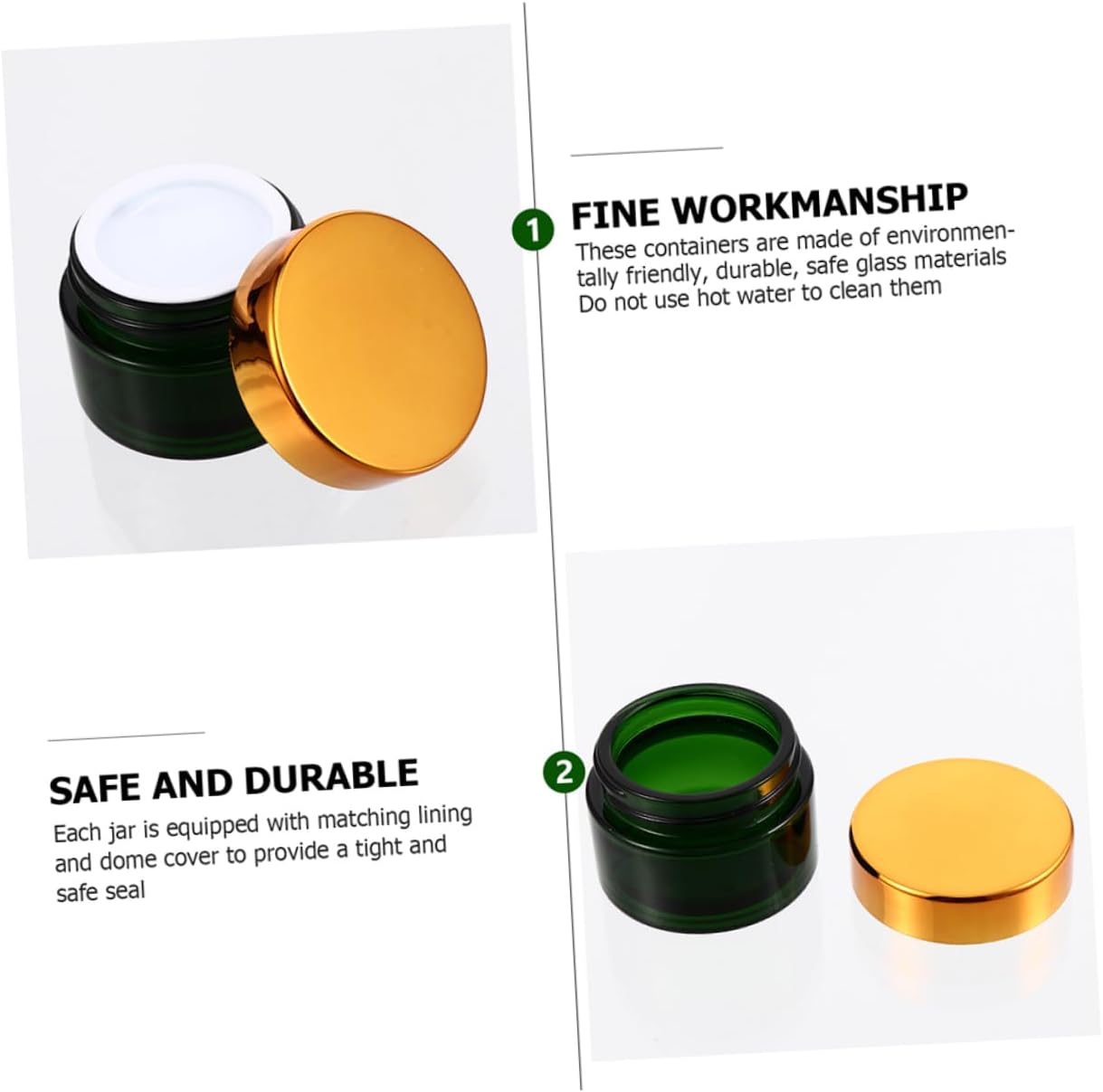 FOMIYES 10pcs 30g Leak-proof Glass Cream Bottles for Cosmetics Small Lotion Containers Lids for Skincare and Travel