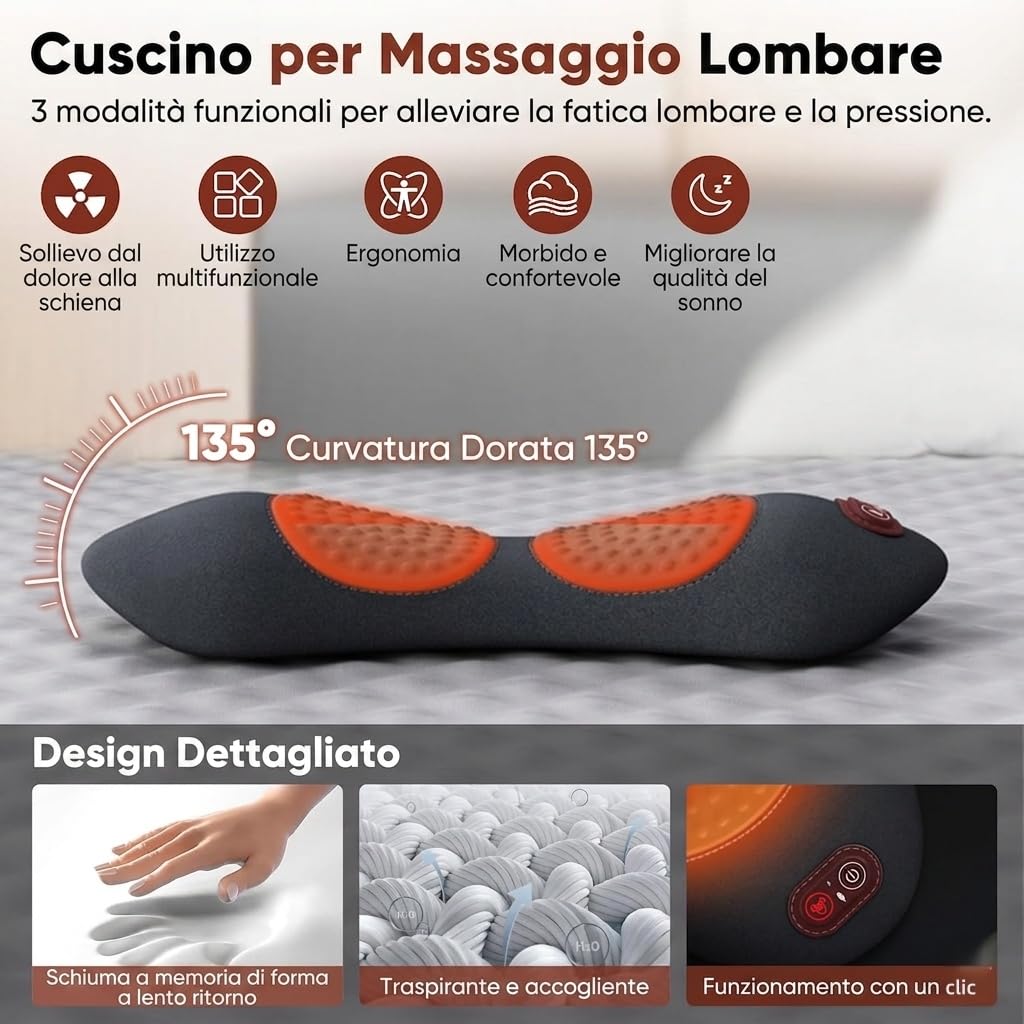 Massaggiatore Per La Schiena 3 In 1, Sollievo Centrale Massaggiatore per la Schiena, Stretcher per Schiena a Casa con Trazione, e a Alimentazione per Collo, Spalle e Schiene (Black)