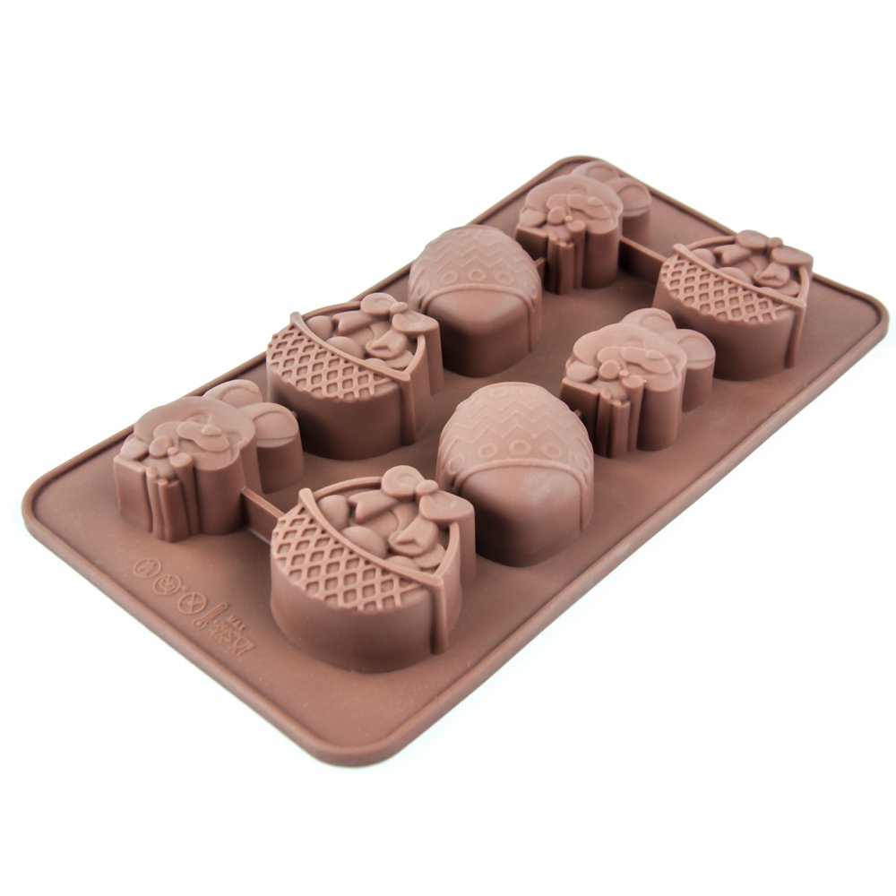 S4u / Silicone4u Brown Festive Easter Themed Silicone Chocolate Moulds (Easter Bunny Basket)