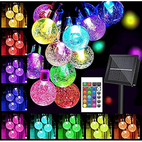 Solar Lights Outdoor Garden, 66LED 39Ft Garden Solar Lights Crystal Globe Outdoor Waterproof, 20 Mode Remote Solar Fairy Lights Decorative Lighting for Garden, Patio, Home, Party, Festival (Color) Cover