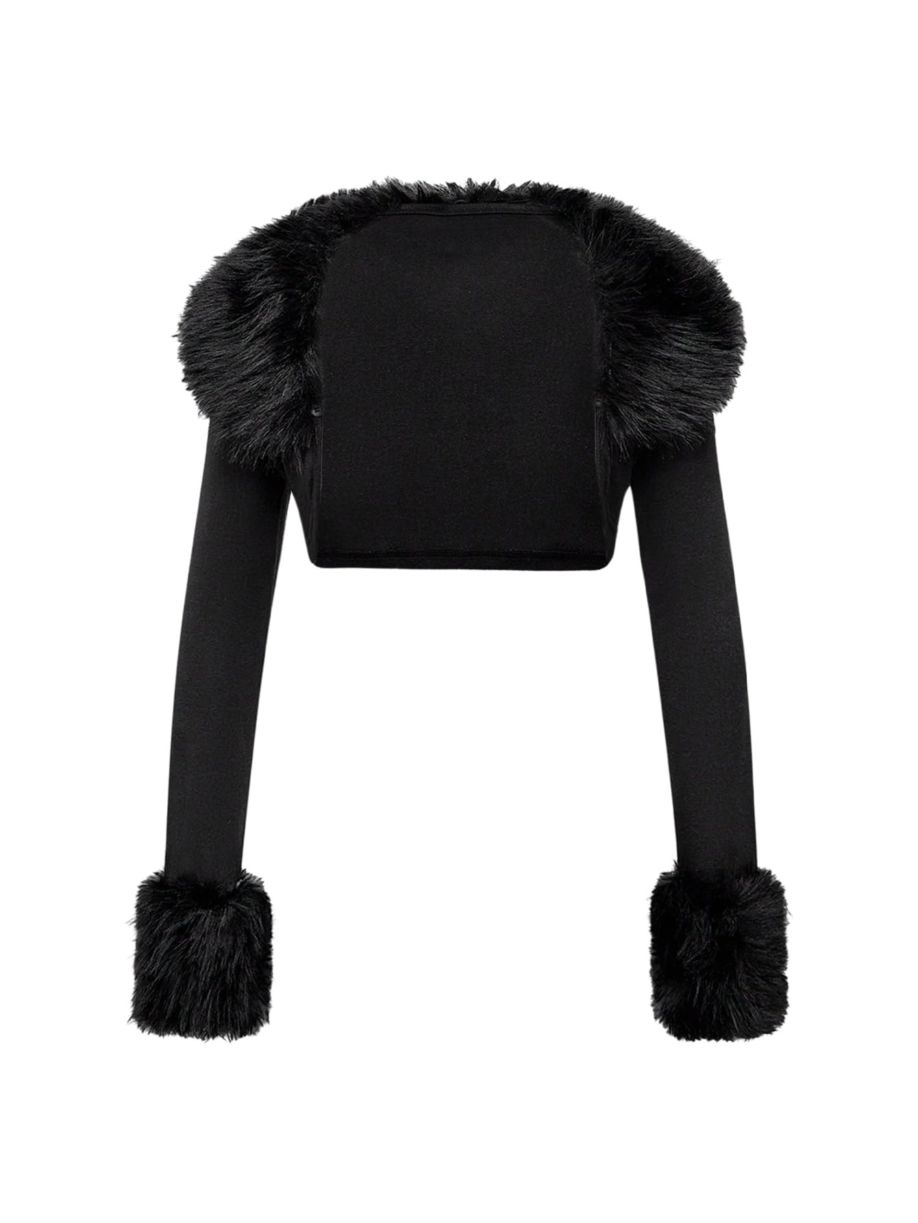 WDIRARA Womens Fuzzy Shrug Cardigan Sweater Long Sleeve Open Front Knit Cropped Outerwear