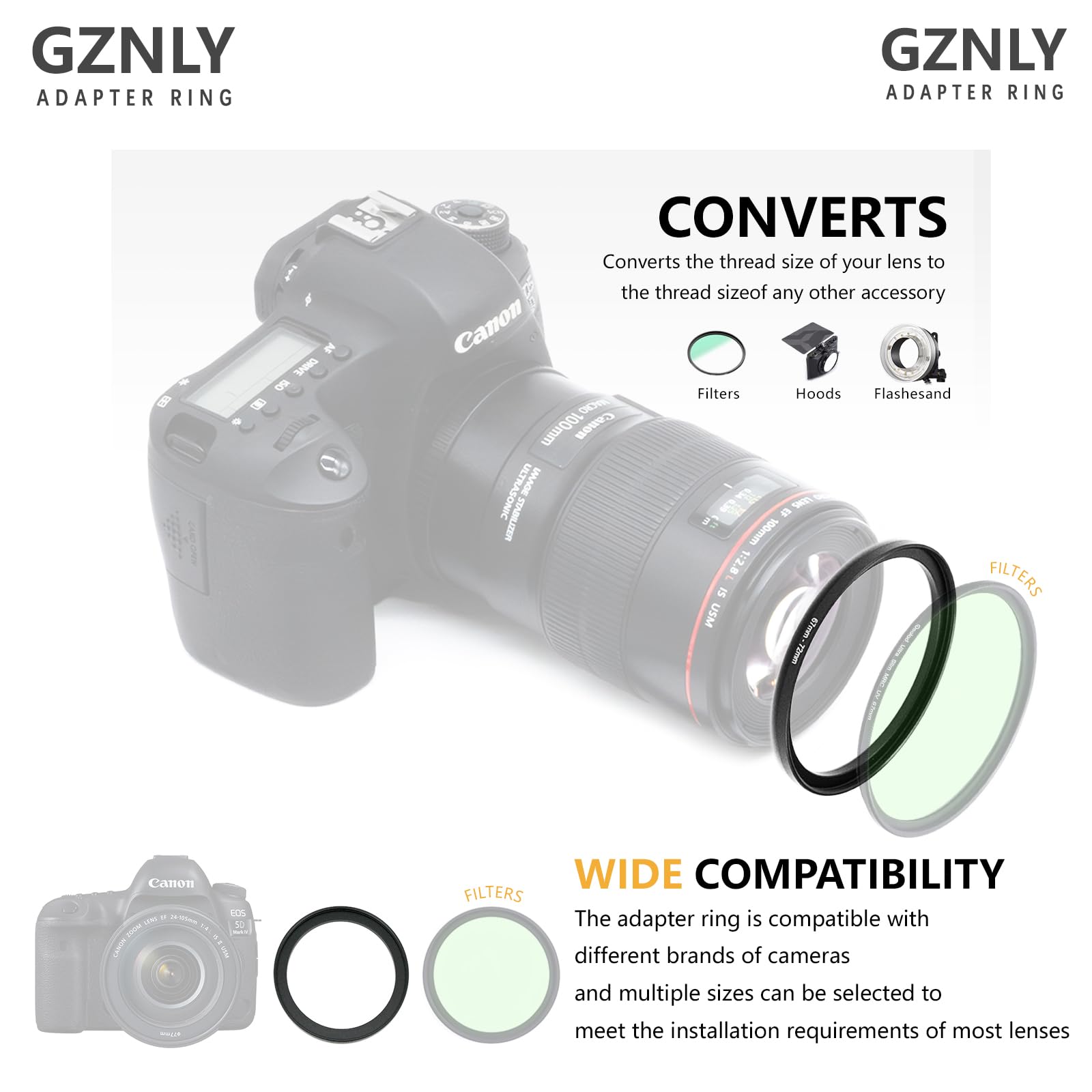 55-37 55mm-37mm Filteradapter Step-Down-Ring Produktbild-Vorschau 5