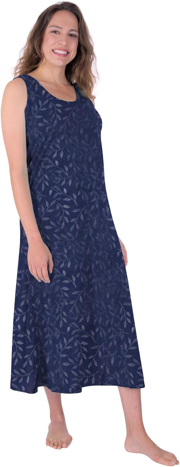 Cool-jams Sweat-Free Nightgowns for Women - Moisture Wicking Womens Long Tank Nightgown Pajama Dress
