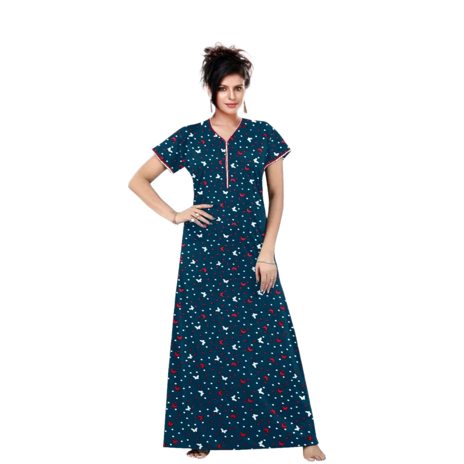 Cozy Half Sleeve Women Nightwear Printed Cotton Night Suit Set for Sleep