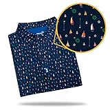 Bogey Bros Men's 4 Way Stretch Short Sleeve Golf Polo Shirt (Blue, Large)