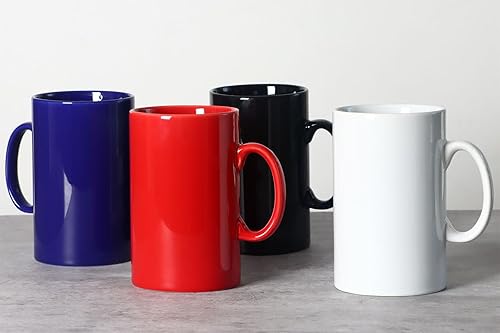 Miniatura 7 de Smilatte Taza de café de cerámica extra grande de 28 onzas, M018 Classic Porcelain Boss Super Big Tea Cup con asa para oficina y hogar, color azul