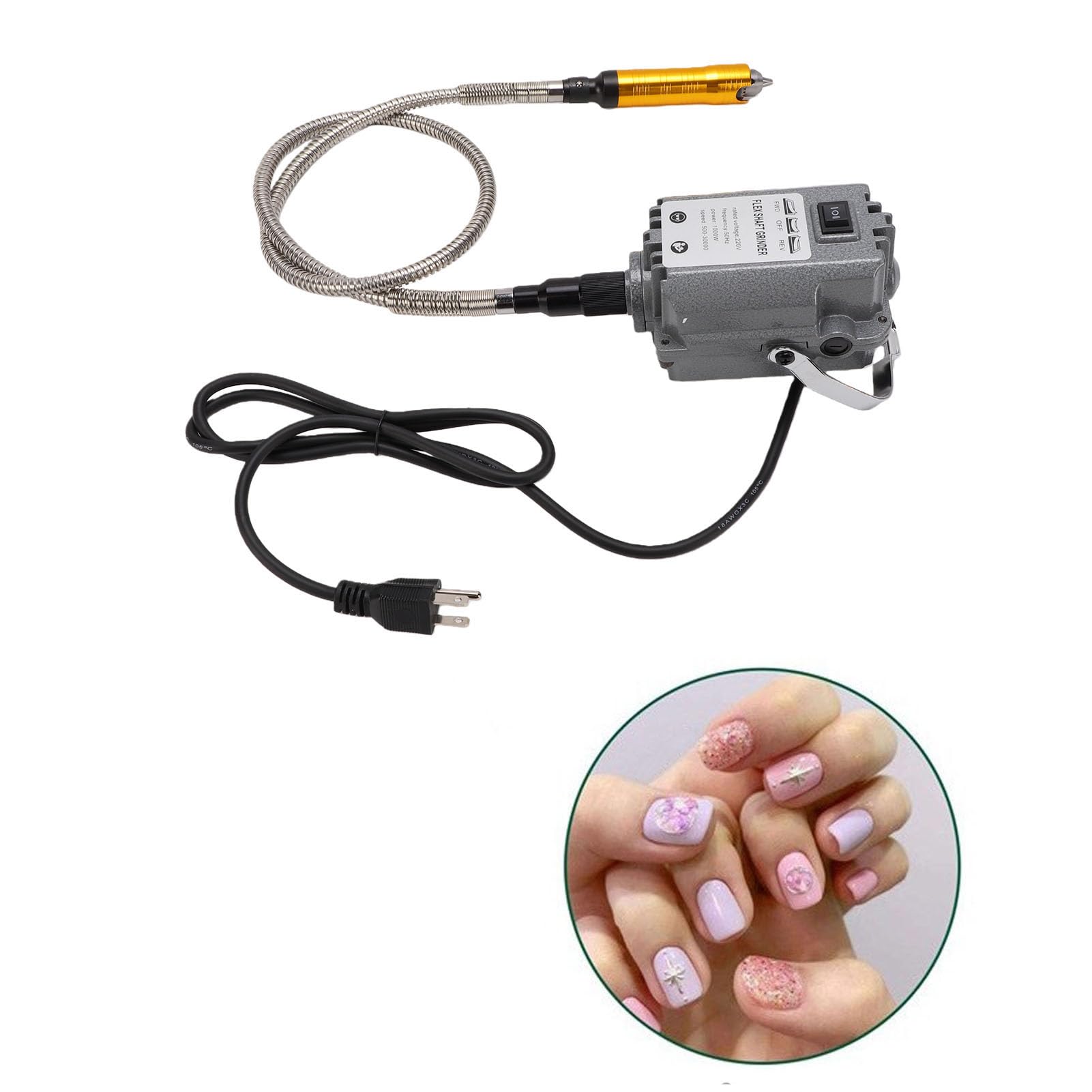 ViaGasaFamido Herramienta Rotativa Eje Flexible Molinillo Colgante Eléctrico Máquina de Tallado 1000W 30000 RPM Velocidad Variable para Joyería Metal Tallado en Madera Pulido (Enchufe de la UE)
