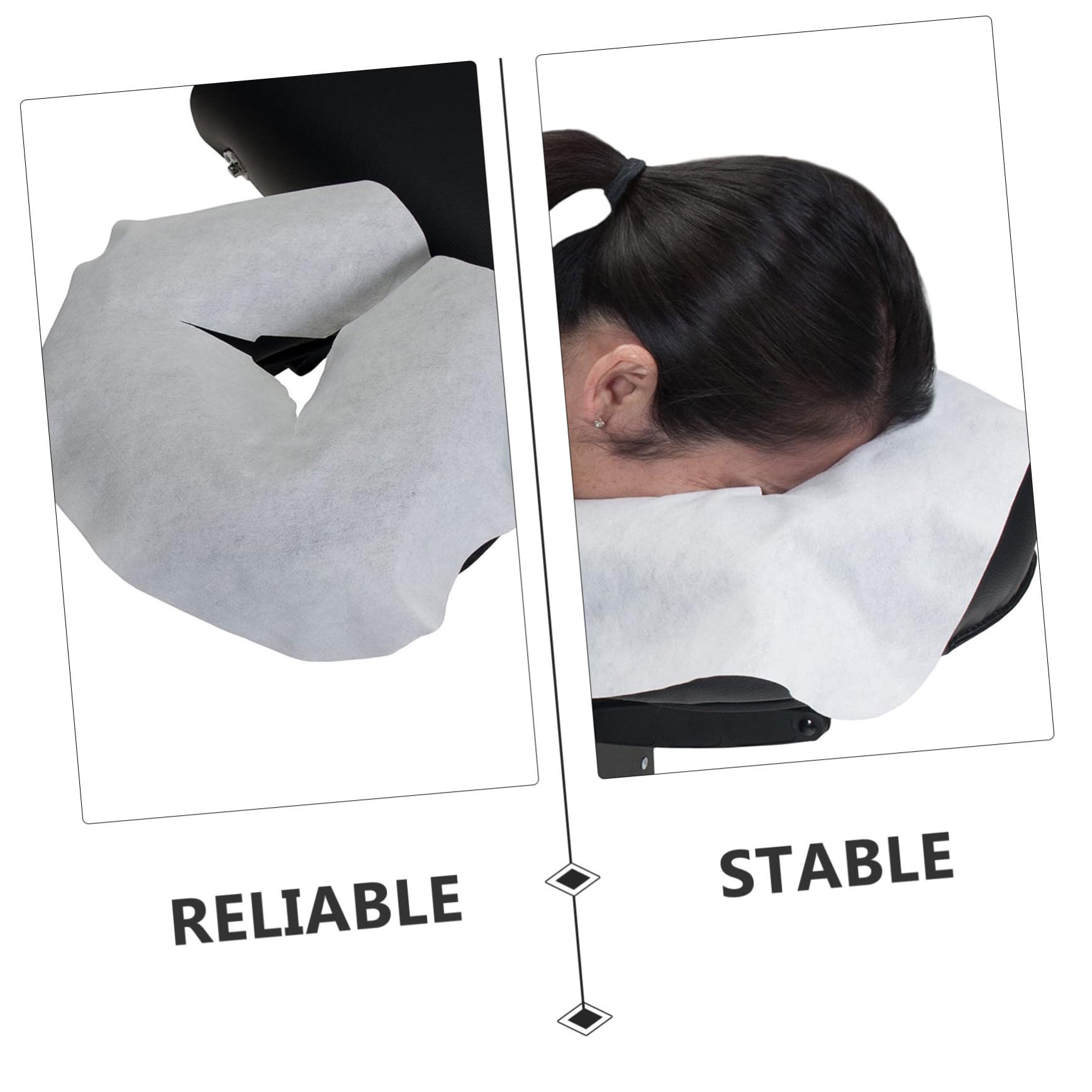 Copertura Monouso per Cuscino Viso Non Tessuto Bianco, Morbida e Usa e Getta, 100 Pezzi per Cliniche e Centri Estetici