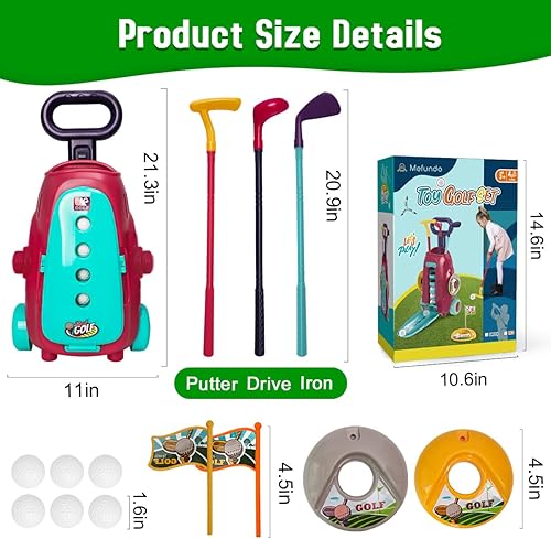 Miniatura 5 de Meland Juego de palos de golf para niños, juego de pelota de golf para niños, juguetes deportivos, regalo para niños y niñas de 3, 4, 5, 6 años