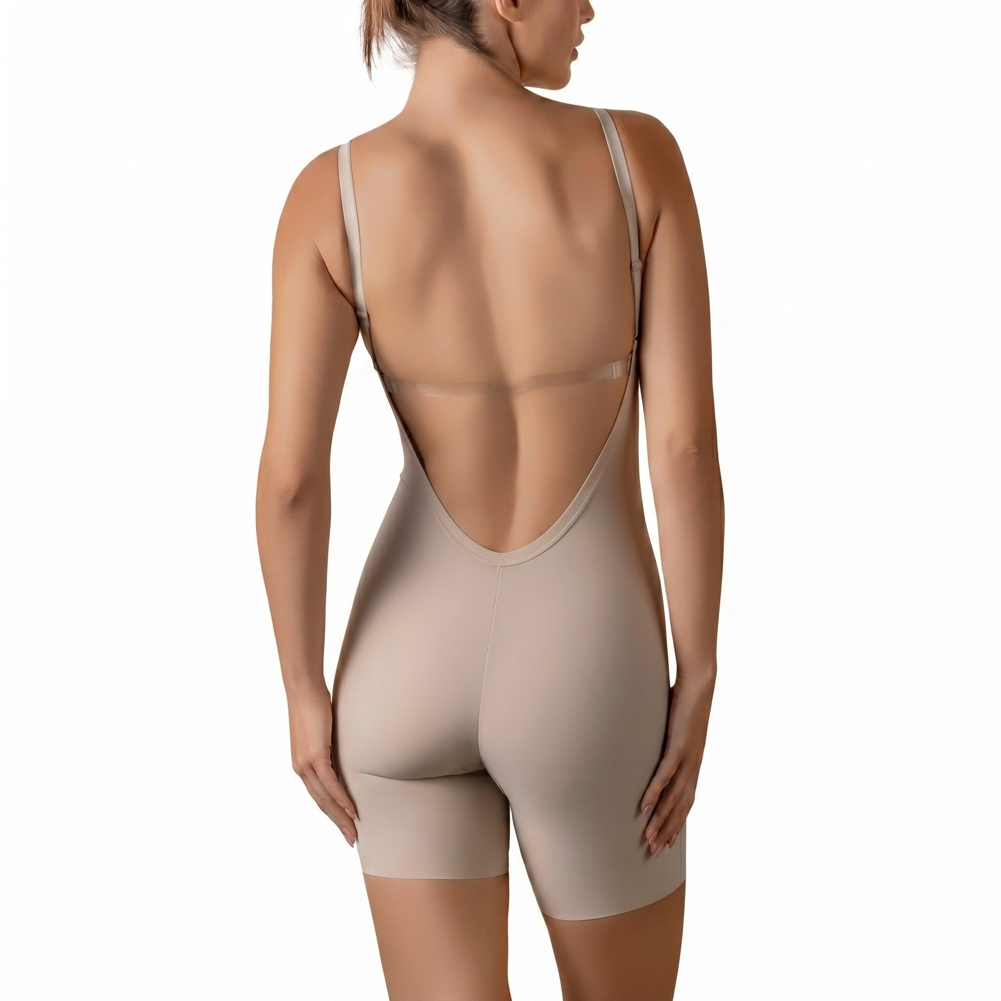 Selene, Body Mujer Espalda Descubierta, Sin Costuras, con Aros y Ligero Relleno, Colección Nuria