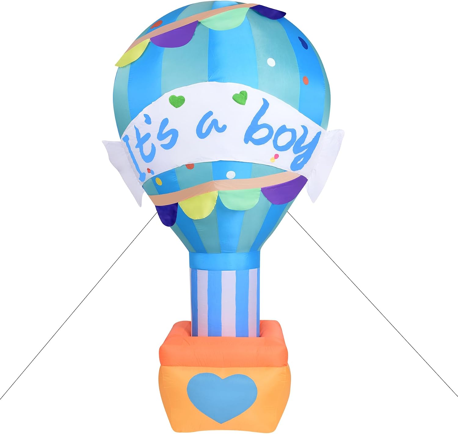 Fraser Hill Farm 10-Ft. It's a Boy Balloon Sign Inflatable Lawn Decoration with Lights, Festive Outdoor Blow Up Decoration for Baby Shower Celebration Party with Blower, Stakes, Ropes, and Storage Bag