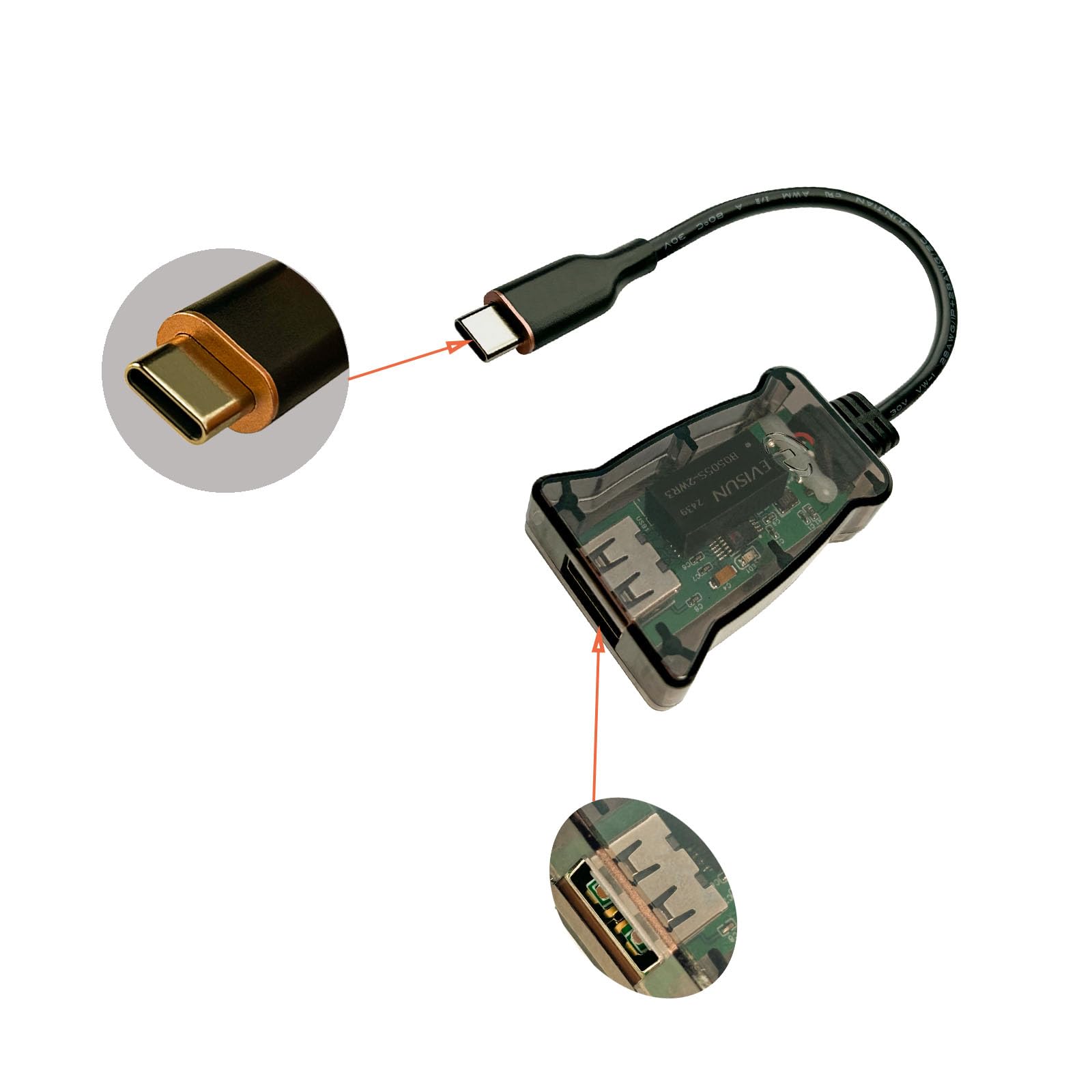 DSD TECH Isolateur USB-C 480M haute vitesse SH-G01C 0,5FT