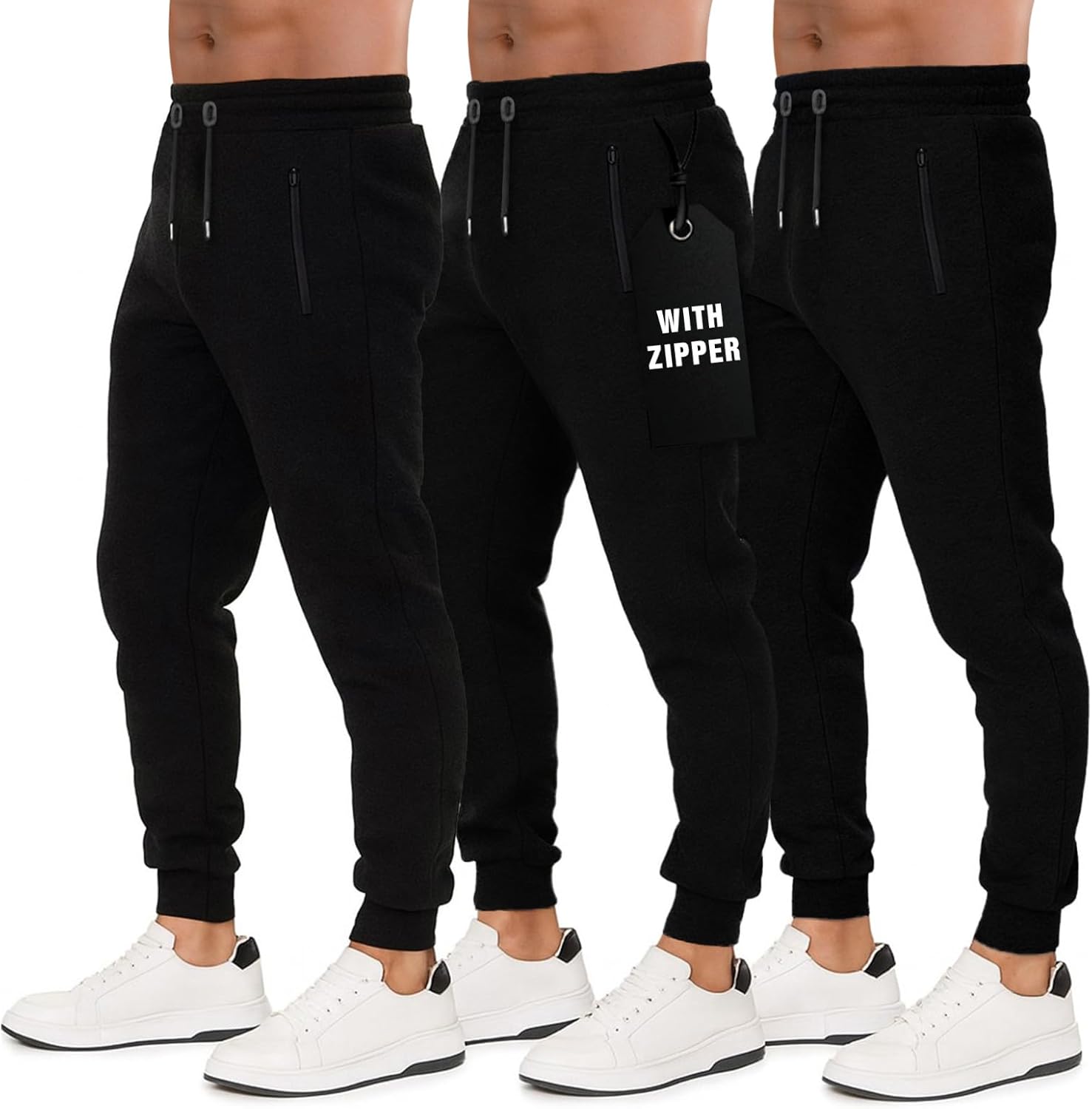 Men’s Sweatpants 3 Pack Joggers for Men - Athletic Sweatpants for Men with Pockets Workout Pants - Image 2