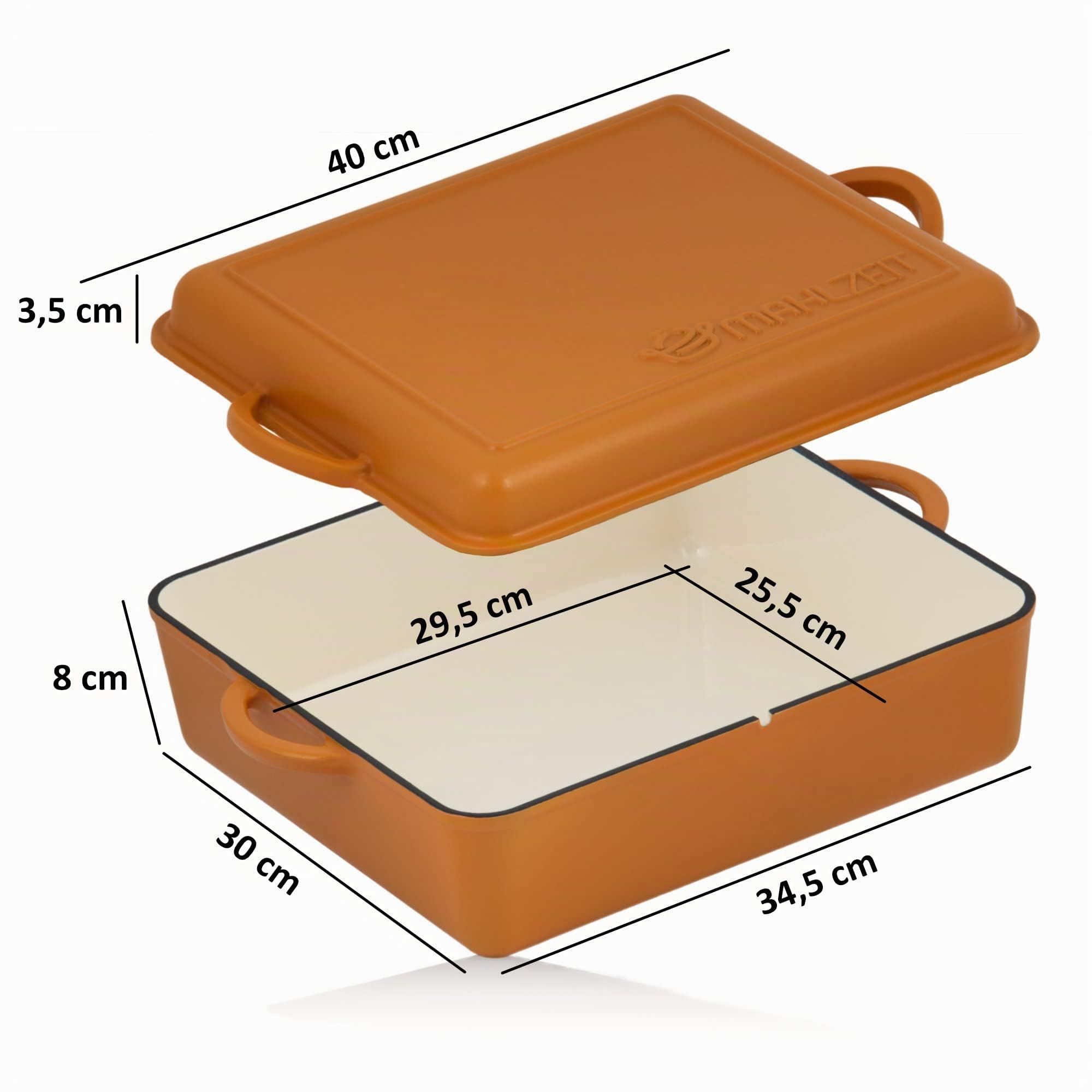 Mahlzeit Rostiera in ghisa smaltata | 10,8 litri | Superficie ruvida | Sunny Orange | Rostiera 2in1 con padella | Rostiera con coperchio adatta al forno, rostiera smaltata adatta all'induzione