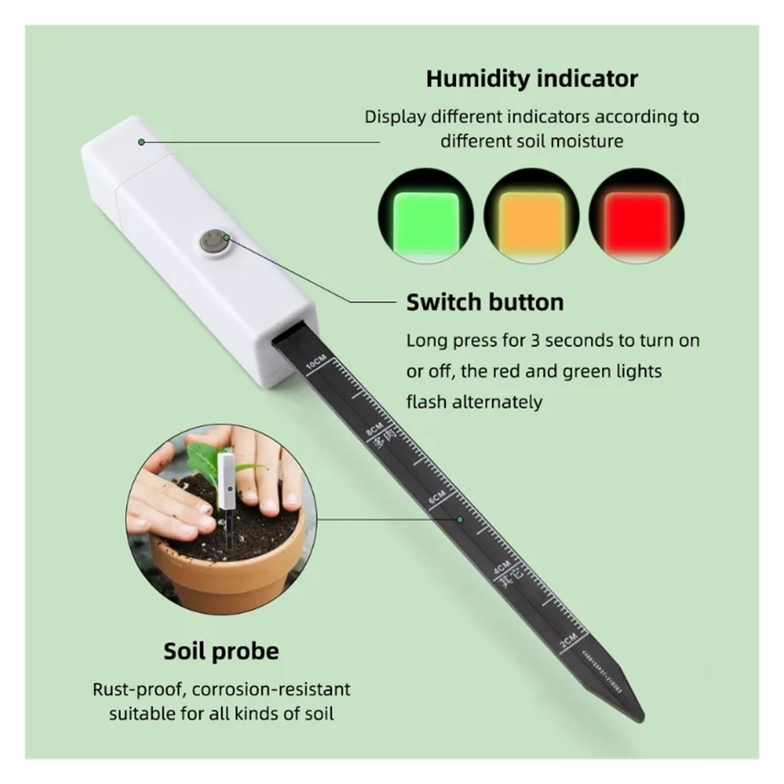 Sensore Universale Di Umidità Del Suolo Monitor Rilevatore Della Temperatura Delle Piante Strumento Misuratore For La Semina Giardino Domestico Letture Precise