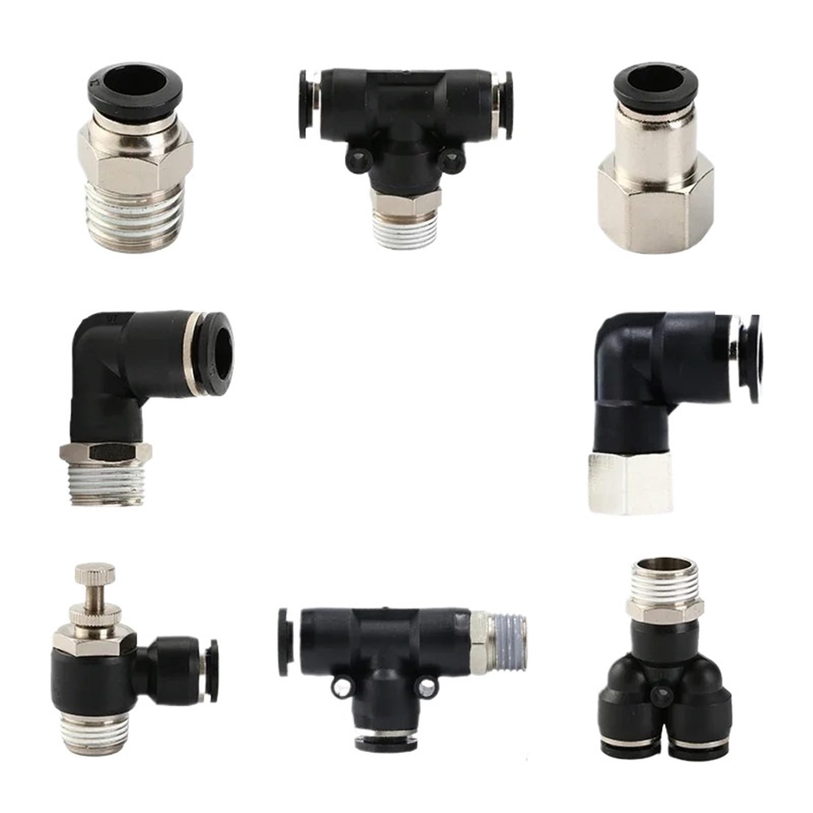 Qlyueui 4-01 (4Mm-1L8) 1Pcs Black Air Hose Fittings 1/8 1/4 3/8 1/2 4Mm/6Mm/8Mm/10Mm Pc Pcf Pl Tube Connector Pneumatic Quick Coupling Pipe Hose Fitting(,Pc)