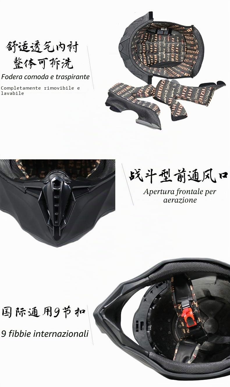 casco motocross Occhiali Moto Cross integrale MTB ATV MX Adulto bicicletta Enduro Downhill Offroad ECE
