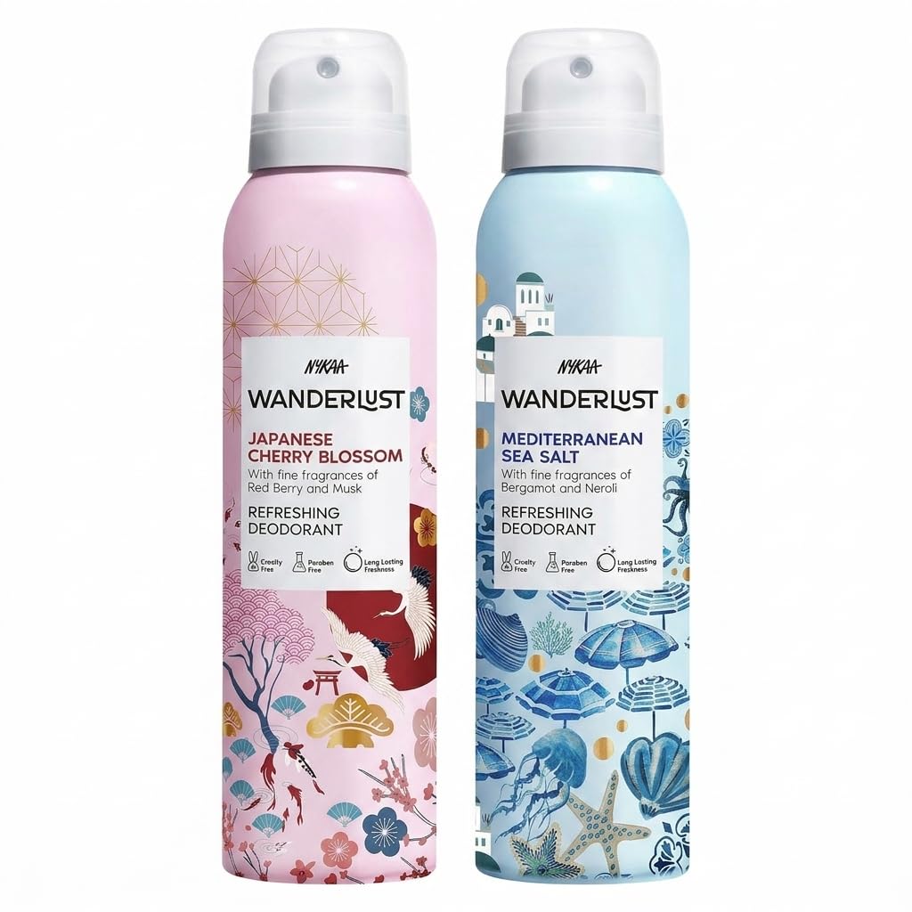 FRAGRANCE FOR EVERY MOOD: | Refreshing Mediterranean Sea Salt & sweet floral Japanese Cherry Blossom body sprays for 48H long freshness.-image-4