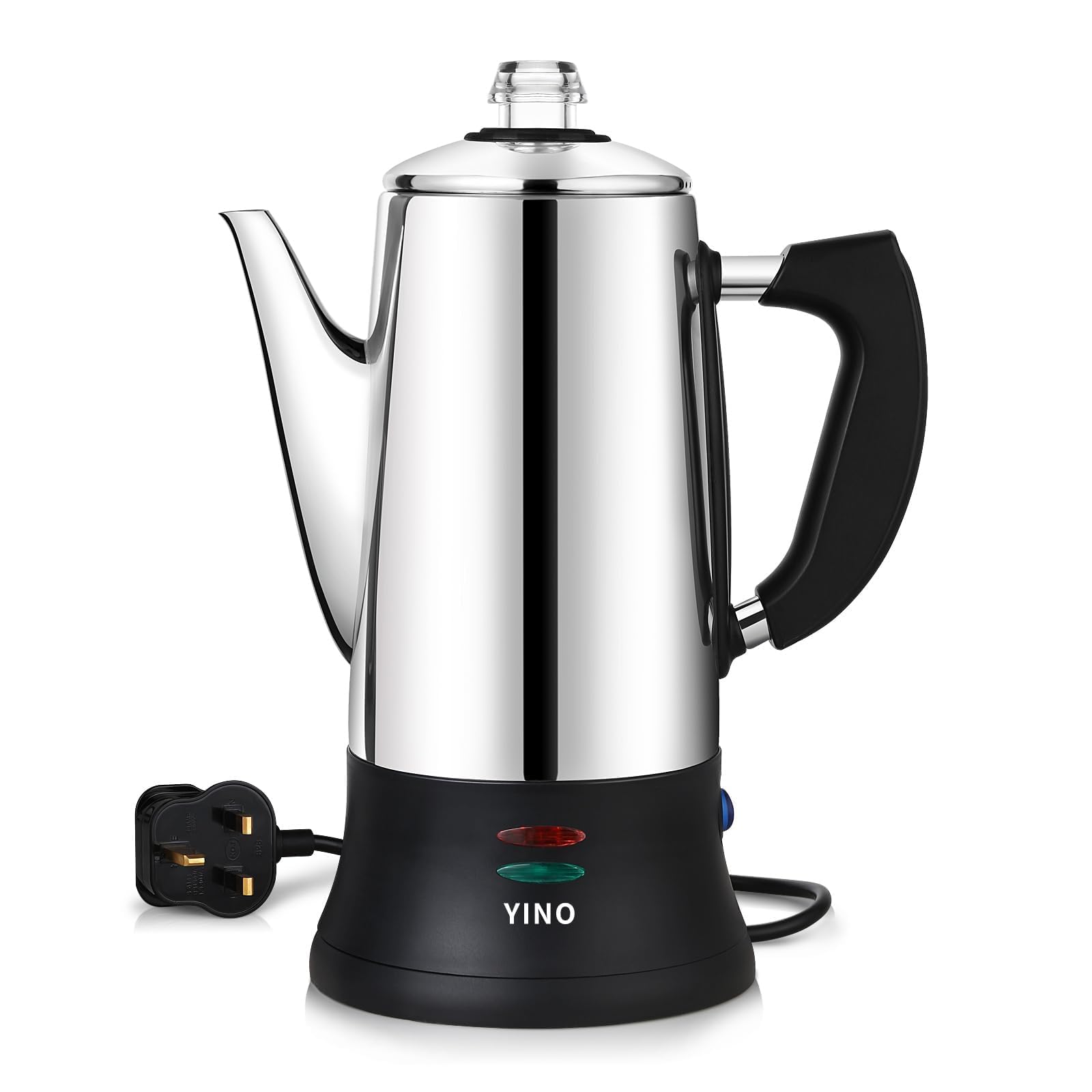 Machine à Expresso De Cuisinière En Acier Inoxydable, Pot Moka électrique, Percolateur à Café électrique 12 Tasses, 1,8 L Cafetière Pour Cuisinière, Cafétéria à Expresso (1.8L)