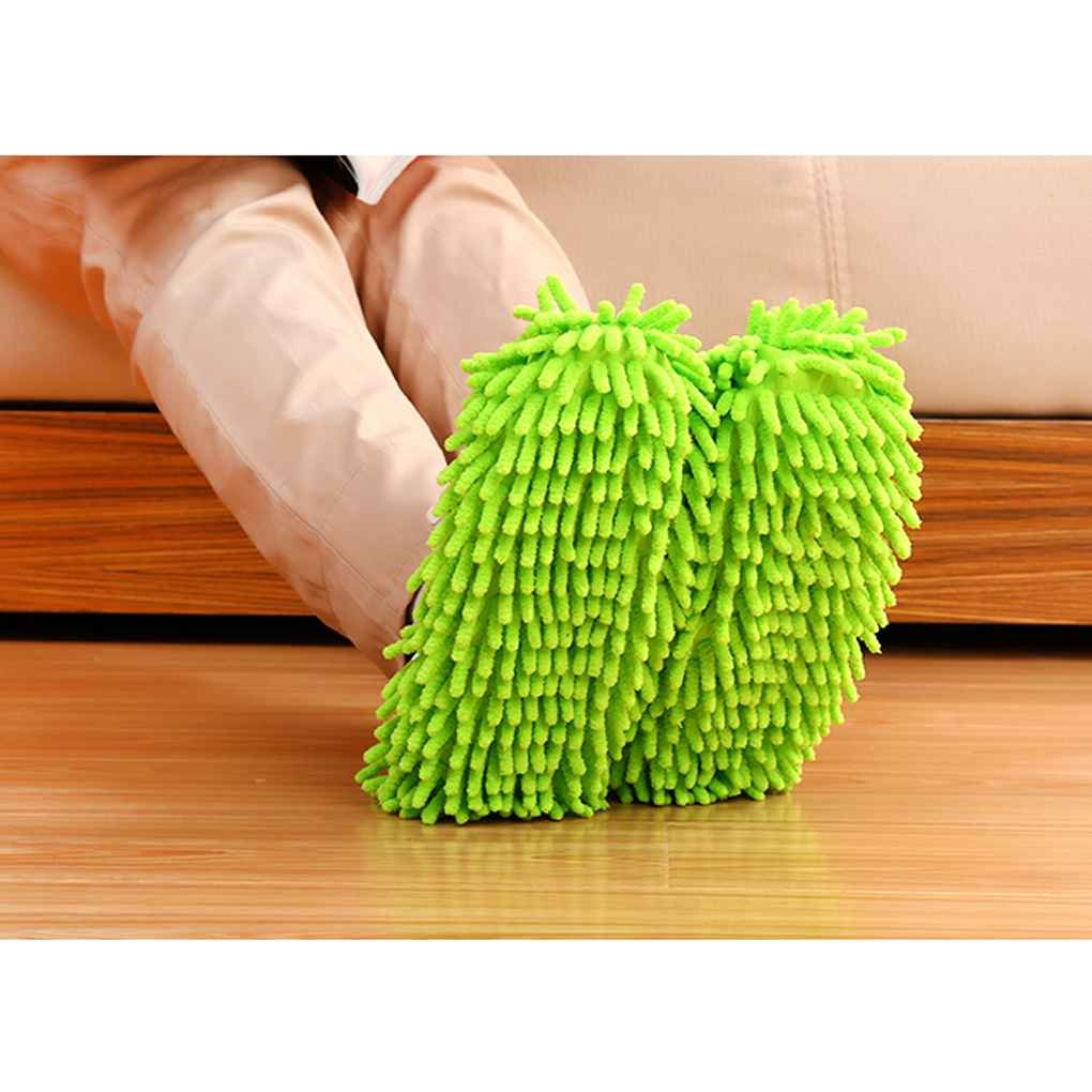 6 Paires De Chaussettes De Nettoyage à Franges - Microfibre Pour Sols - Accessoire Ménage Multifonction Rose Et Vert